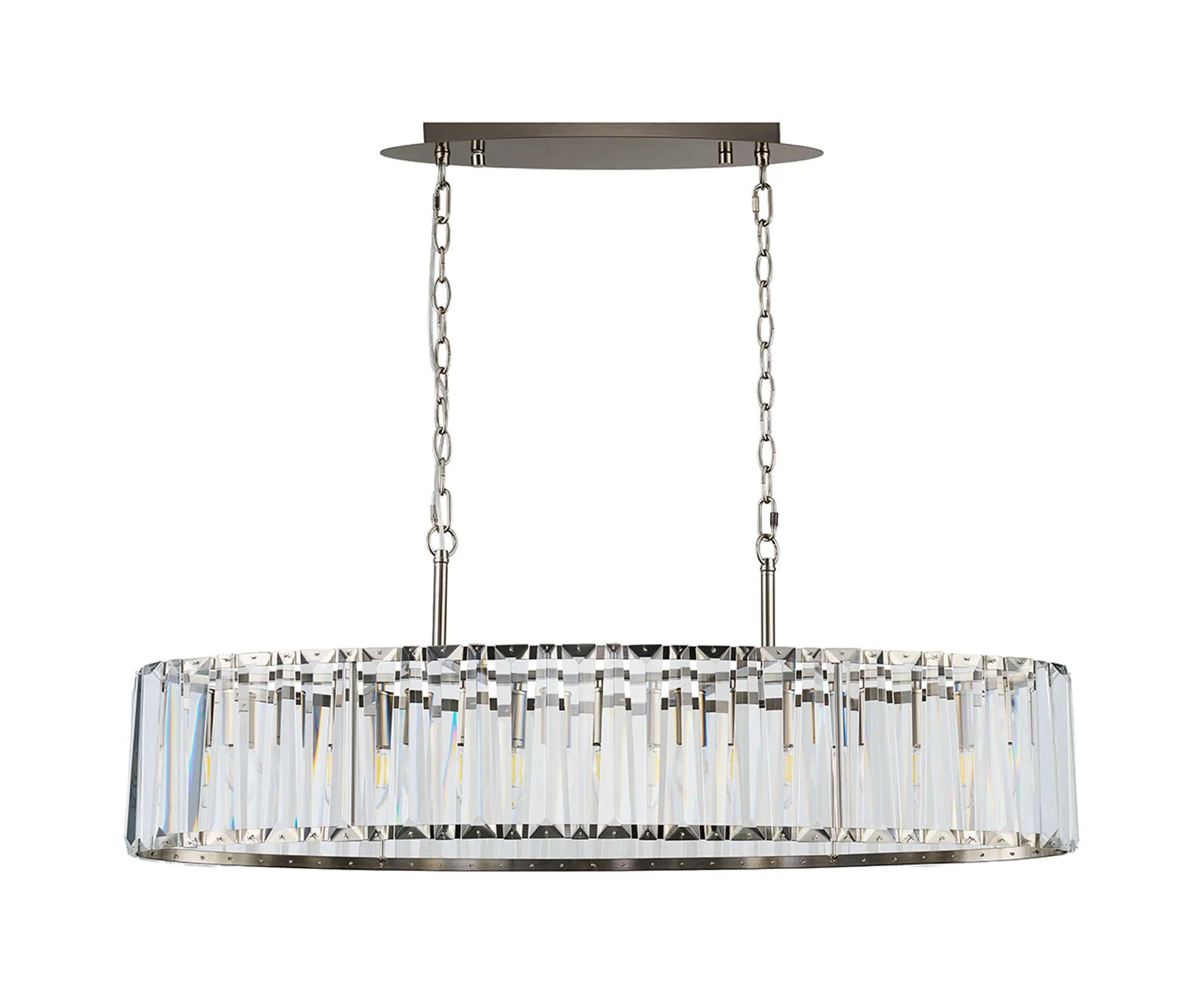 Tudor Crystal Linear Chandelier- Black/ Brass/ Nickel Finishes - Image 4