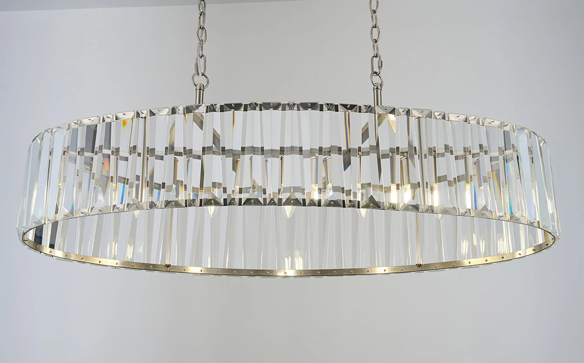 Tudor Crystal Linear Chandelier- Black/ Brass/ Nickel Finishes - Image 6