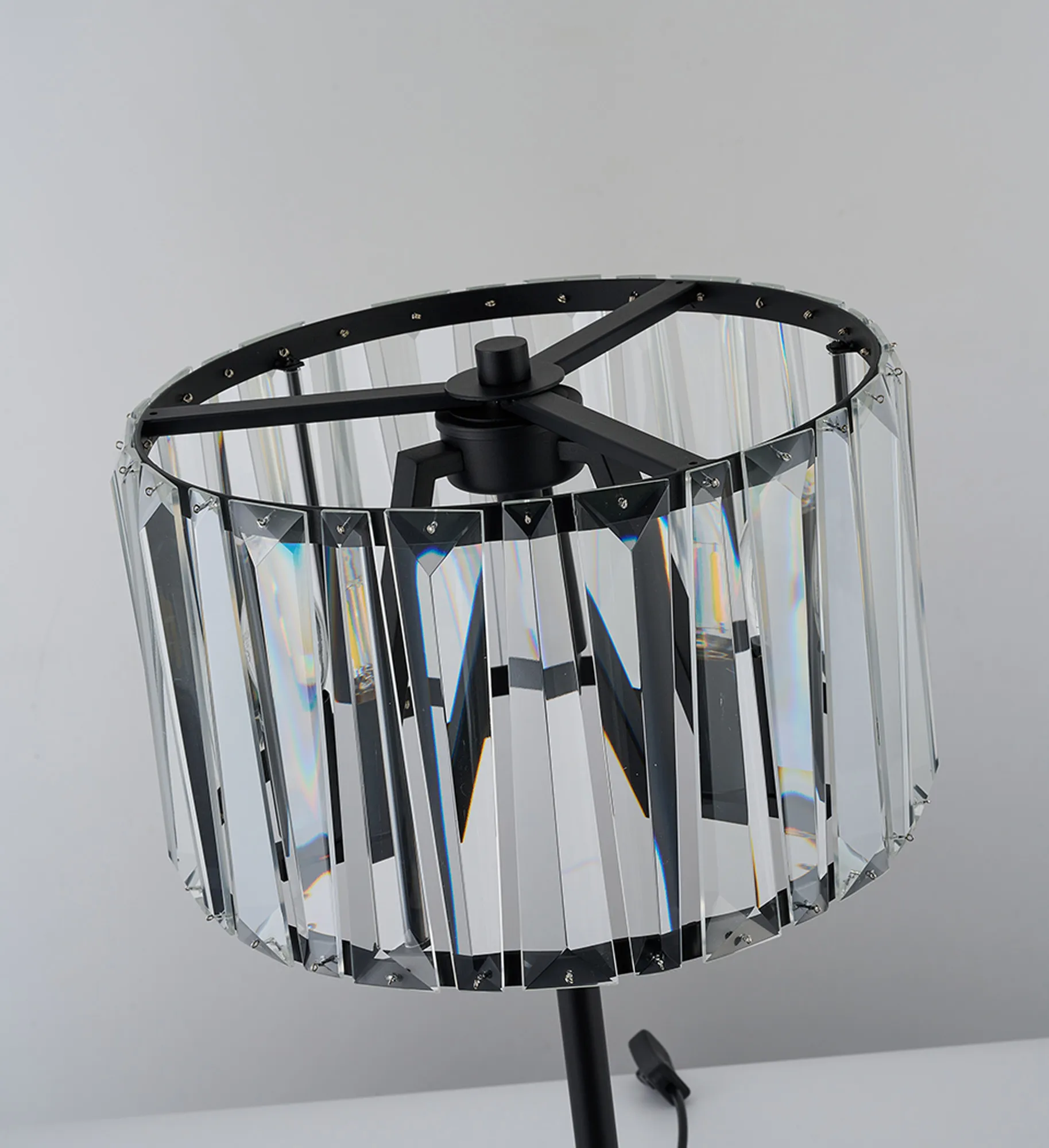 Tudor Crystal Table Lamp- Brass/ Black/ Satin Nickel Finishes - Image 10