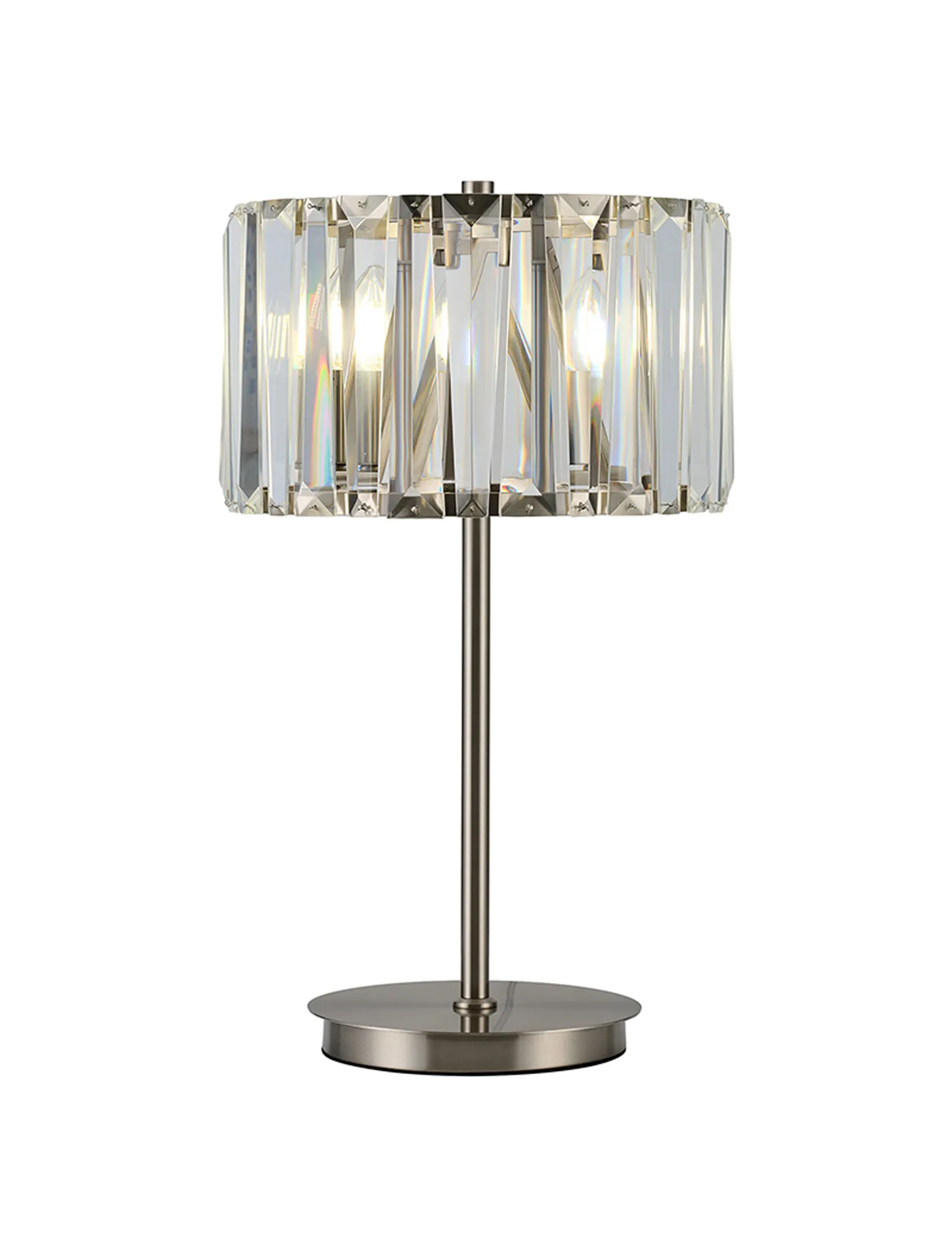 Tudor Crystal Table Lamp- Brass/ Black/ Satin Nickel Finishes - Image 2