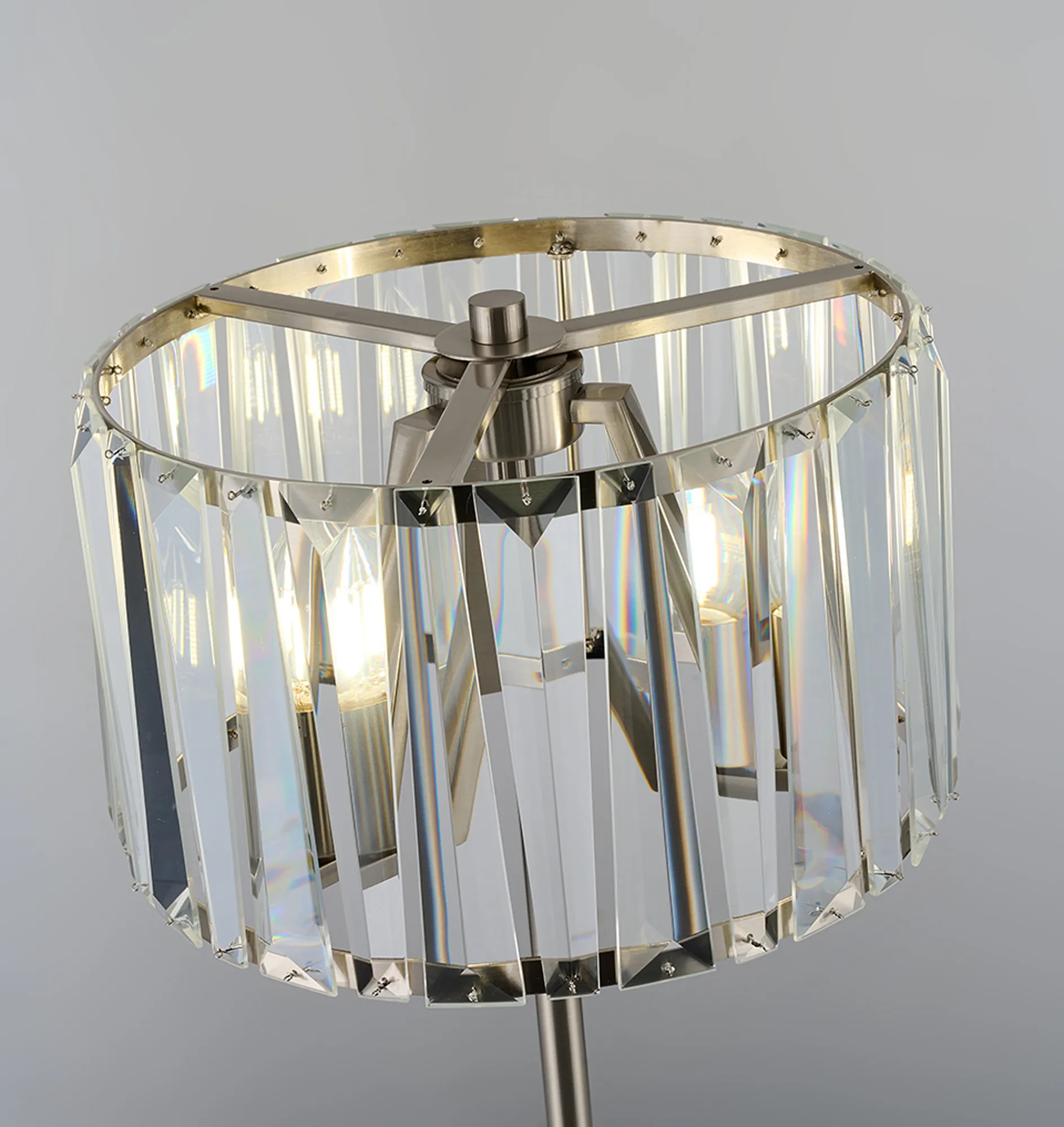 Tudor Crystal Table Lamp- Brass/ Black/ Satin Nickel Finishes - Image 4