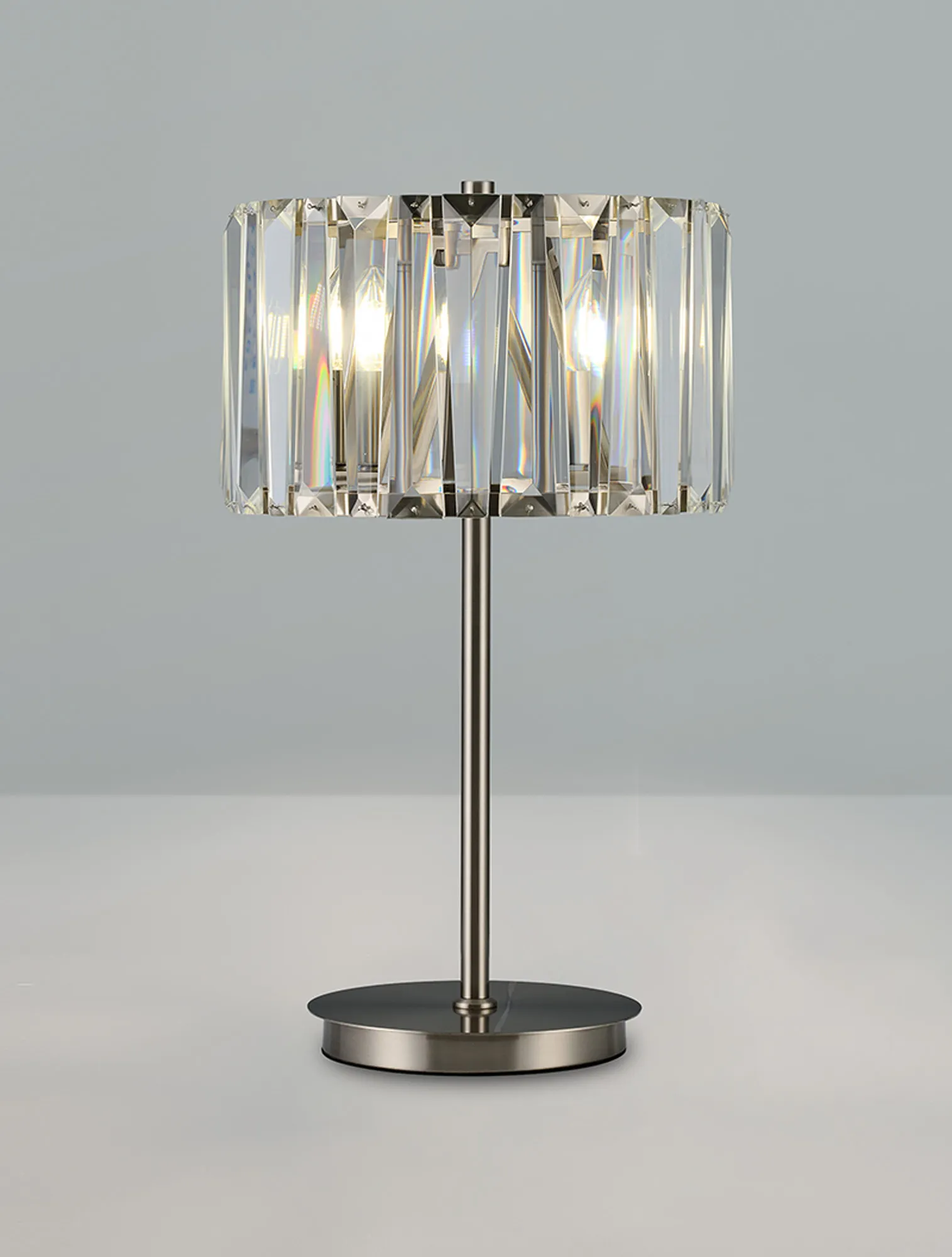 Tudor Crystal Table Lamp- Brass/ Black/ Satin Nickel Finishes - Image 5