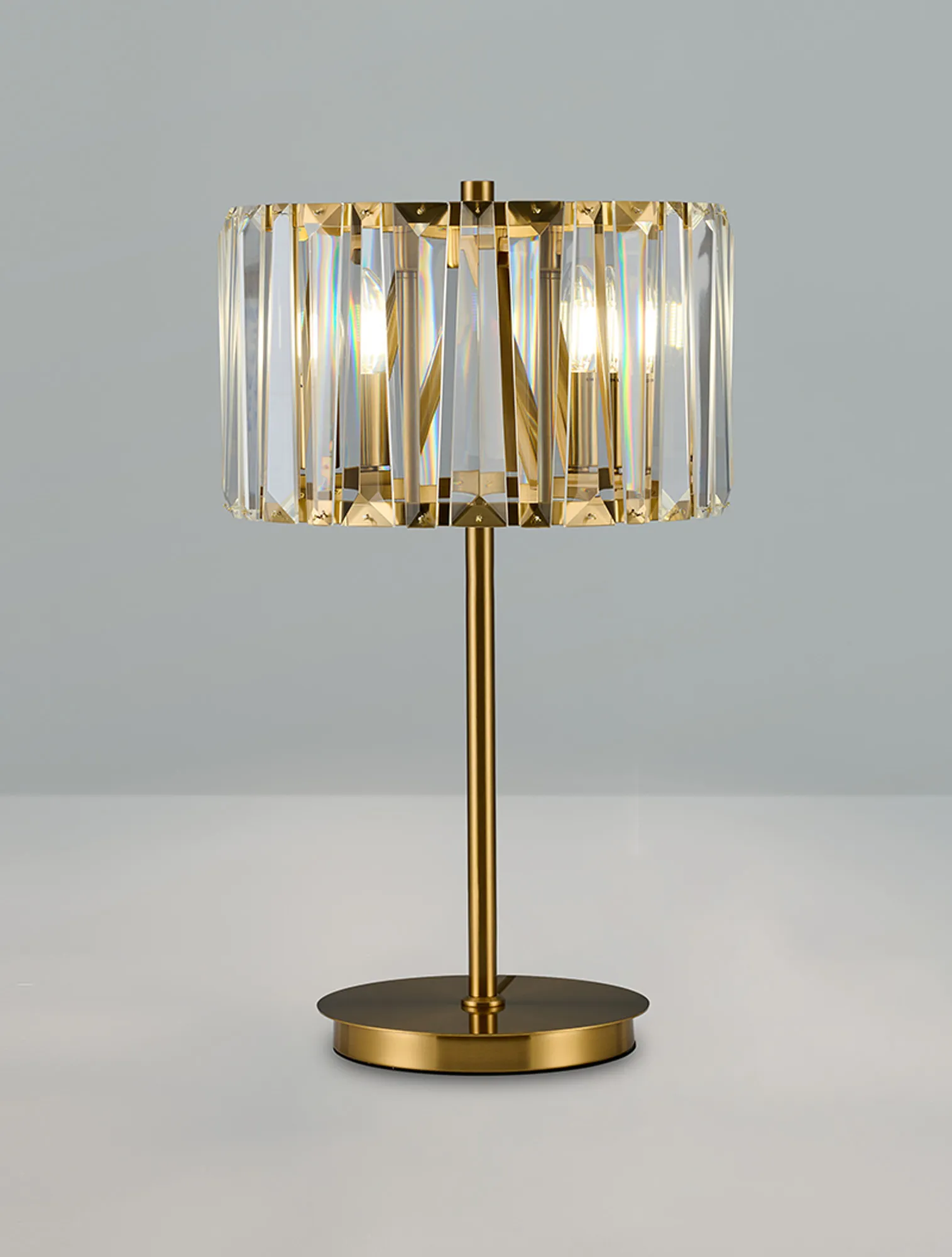 Tudor Crystal Table Lamp- Brass/ Black/ Satin Nickel Finishes - Image 6