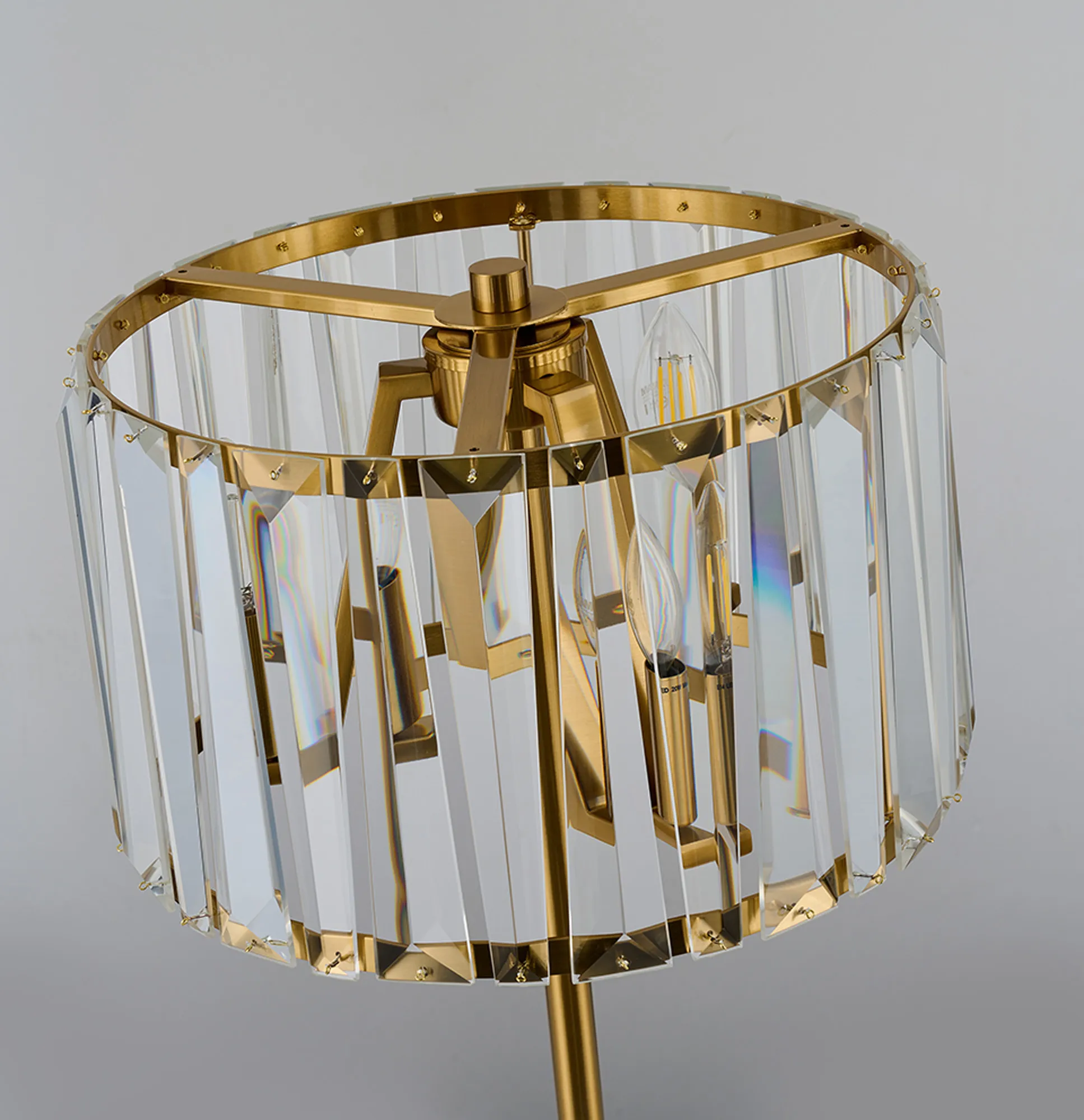 Tudor Crystal Table Lamp- Brass/ Black/ Satin Nickel Finishes - Image 7