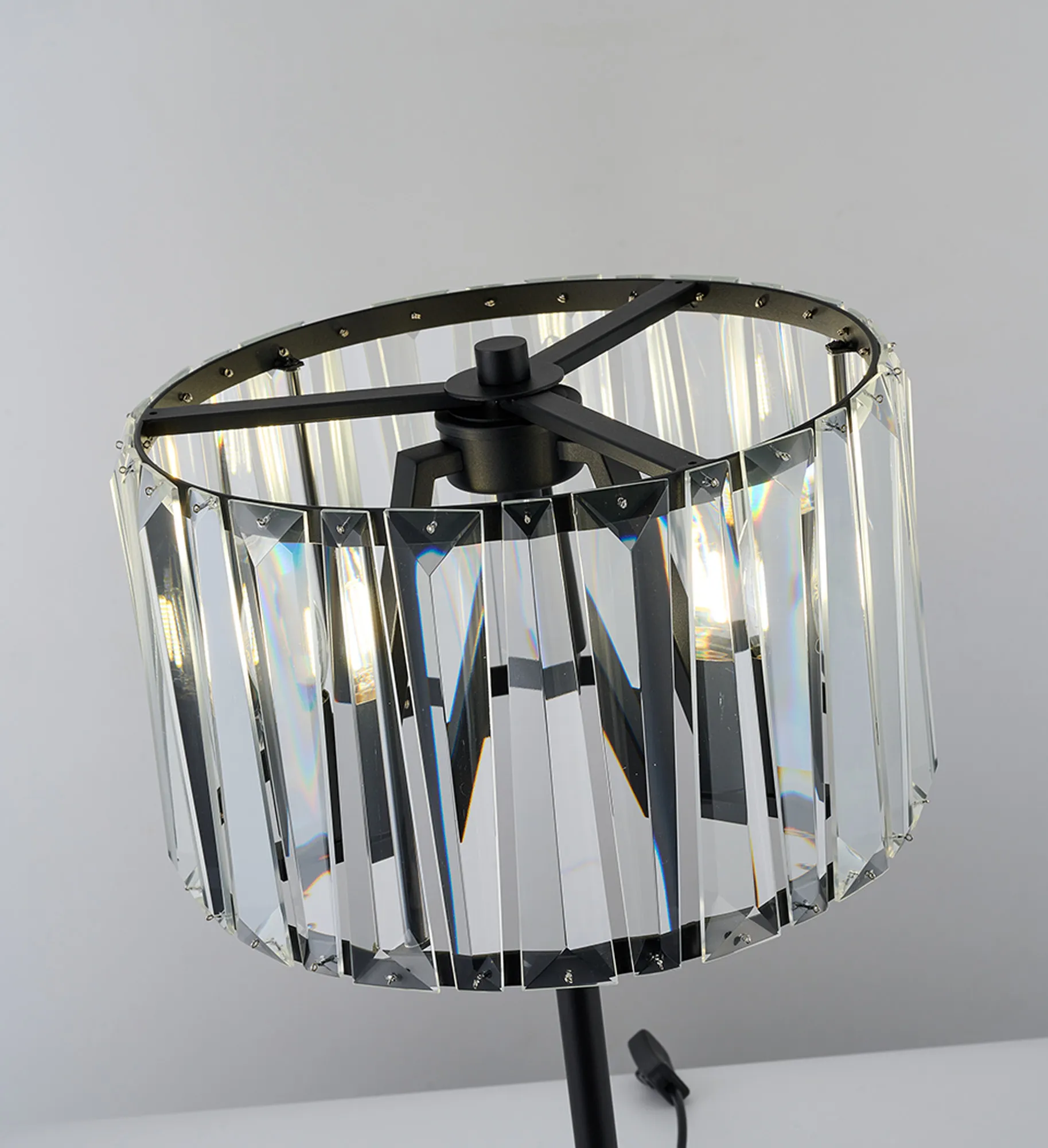 Tudor Crystal Table Lamp- Brass/ Black/ Satin Nickel Finishes - Image 9