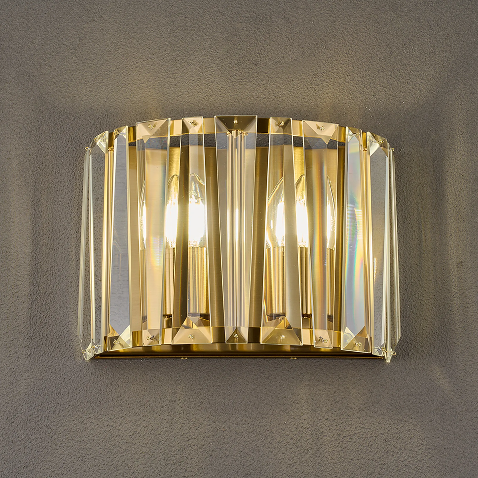 Tudor Crystal Wall Light- Satin Nickel/ Black/ Brass Finishes - Image 11
