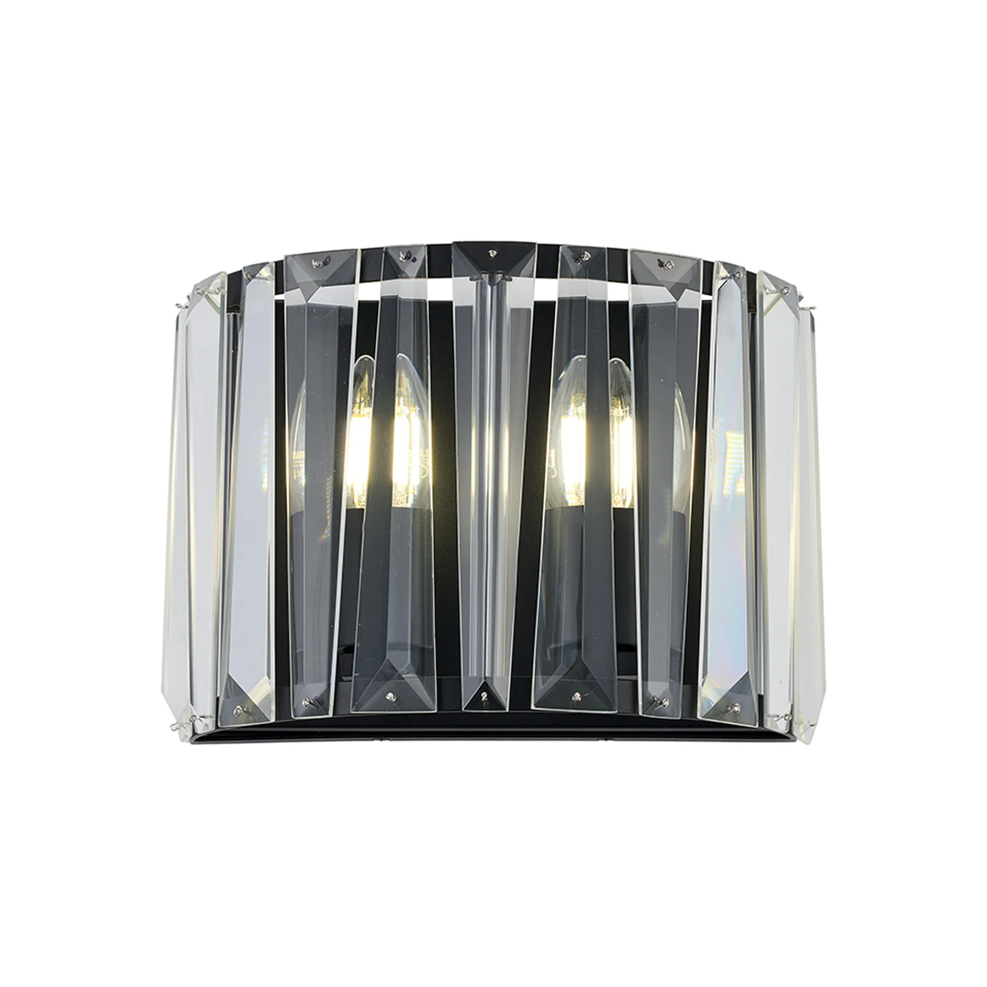 Tudor Crystal Wall Light- Satin Nickel/ Black/ Brass Finishes - Image 3