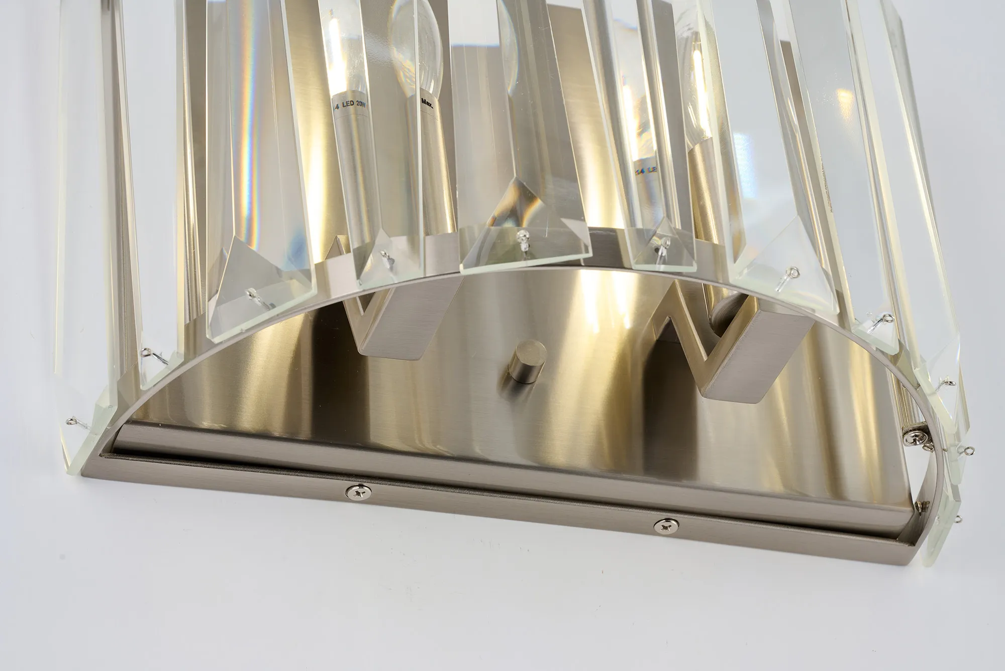 Tudor Crystal Wall Light- Satin Nickel/ Black/ Brass Finishes - Image 4