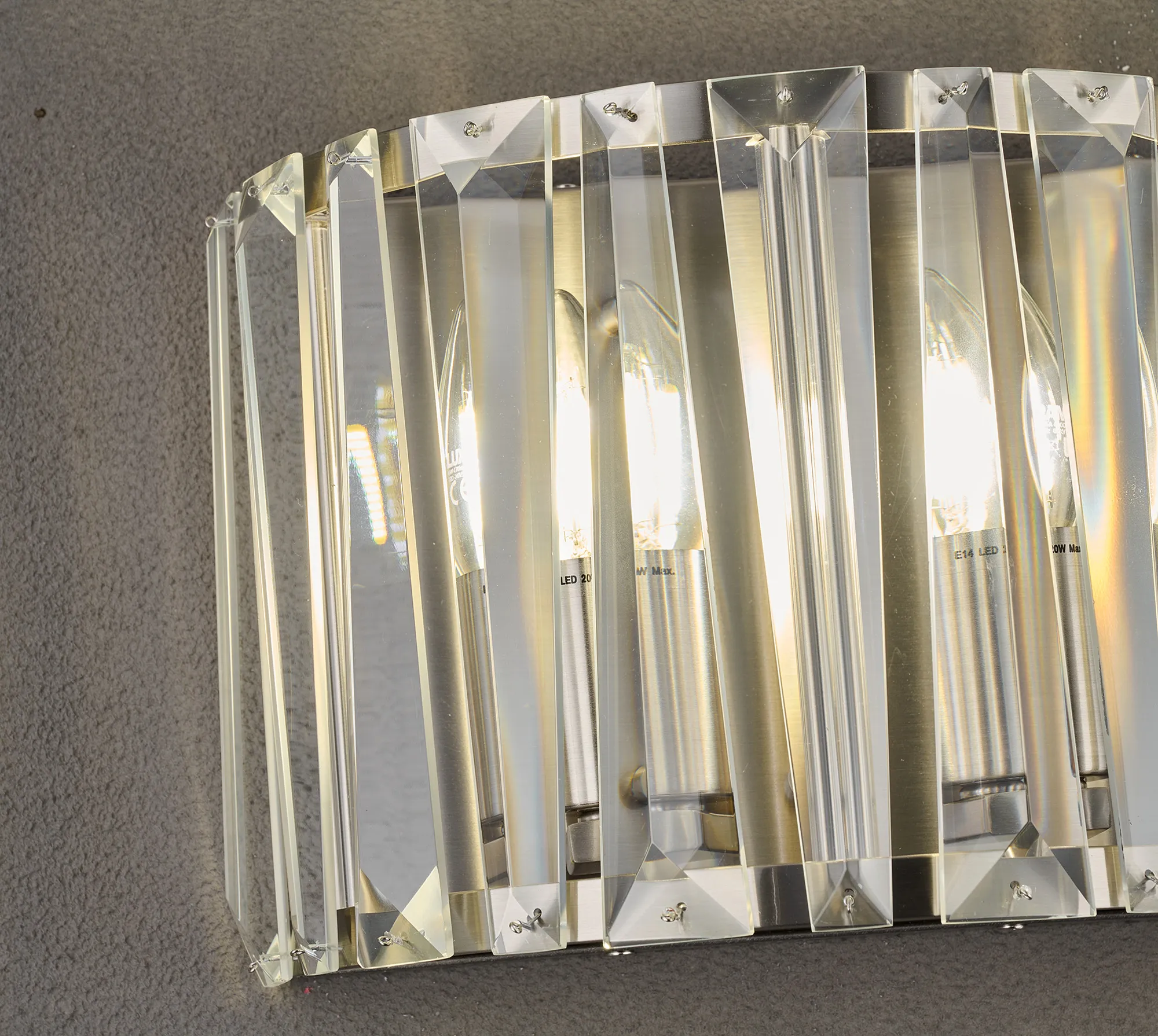 Tudor Crystal Wall Light- Satin Nickel/ Black/ Brass Finishes - Image 5