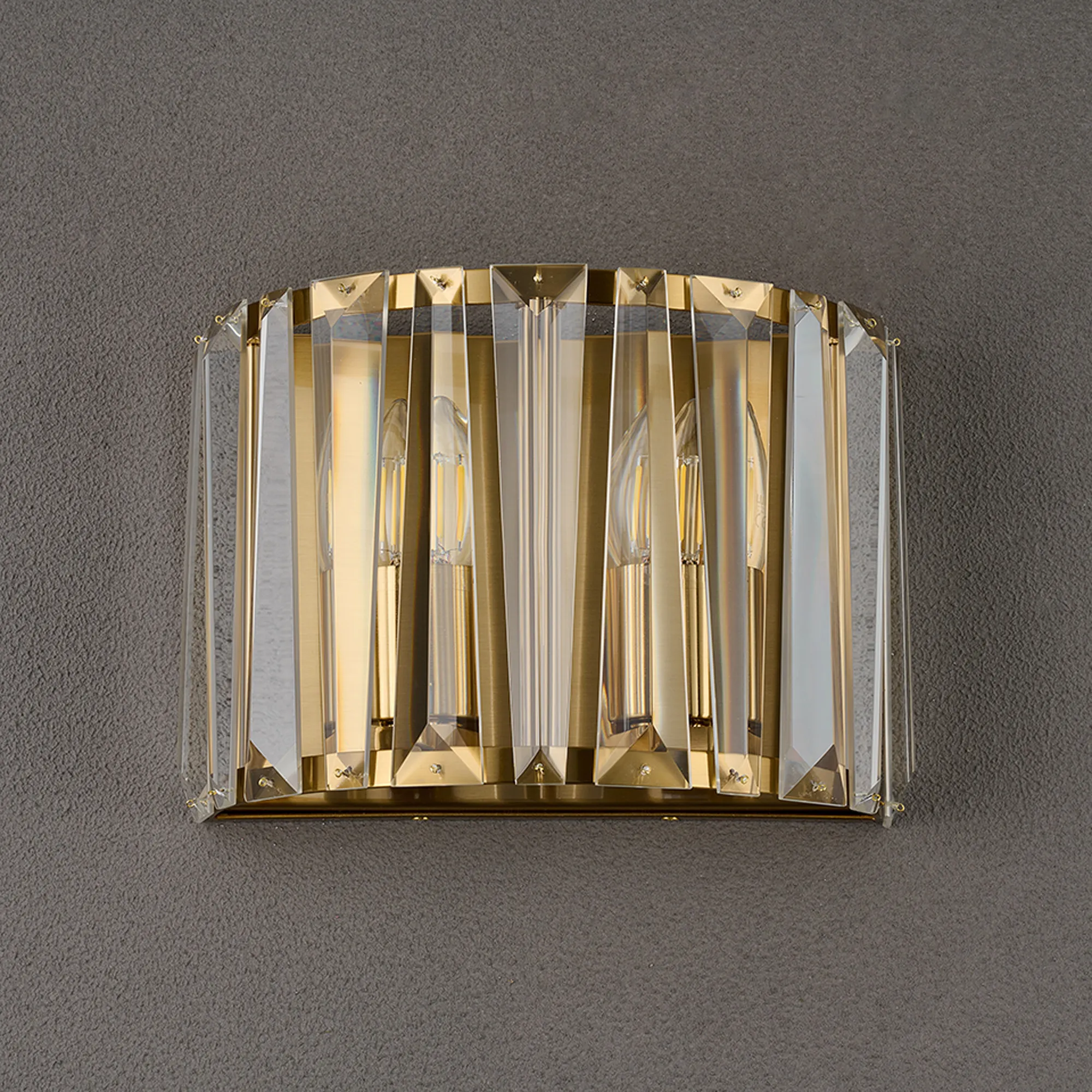 Tudor Crystal Wall Light- Satin Nickel/ Black/ Brass Finishes - Image 8