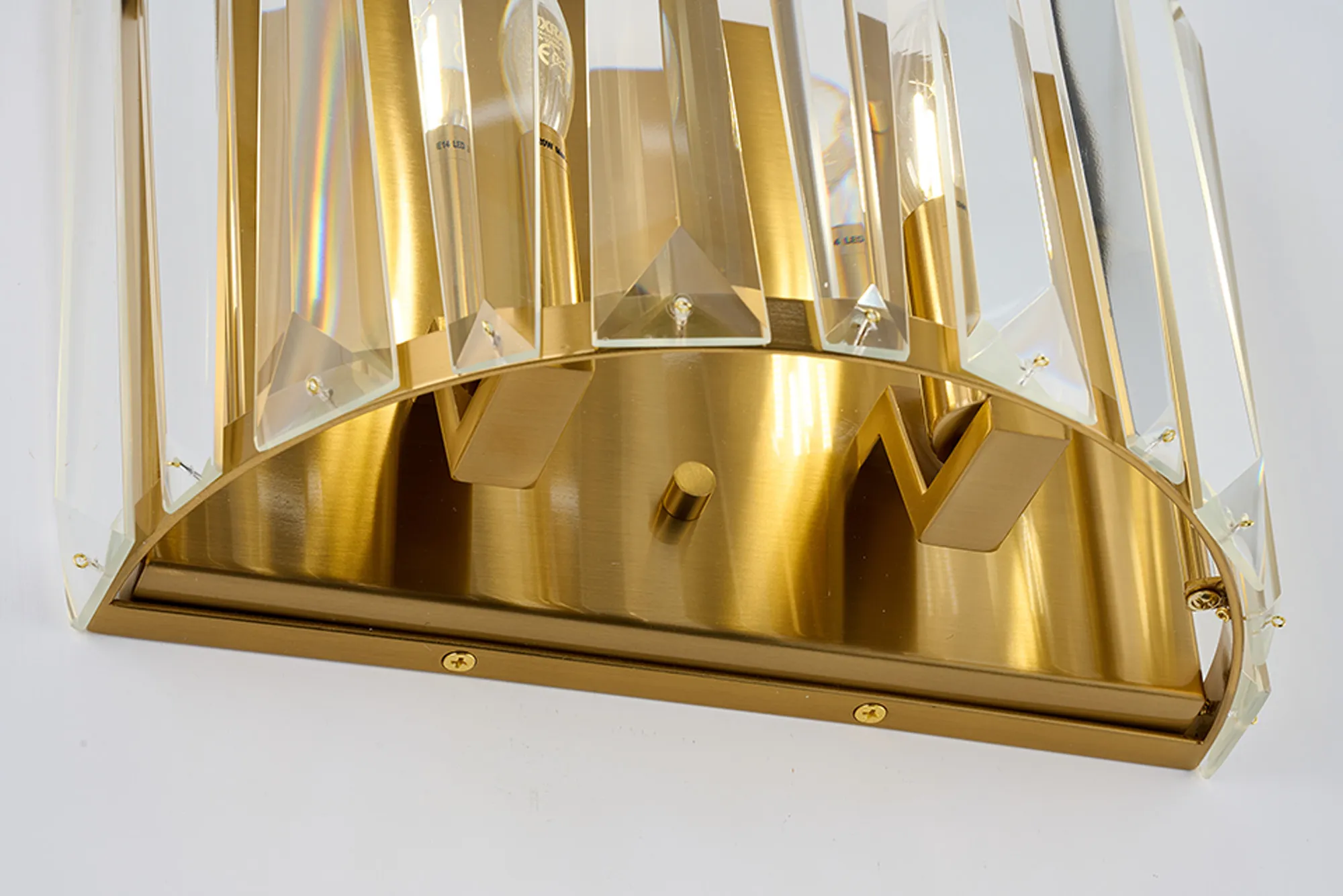 Tudor Crystal Wall Light- Satin Nickel/ Black/ Brass Finishes - Image 9