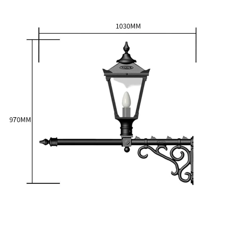 Tunstall 1Lt Outdoor Wall Lamp - Cast Iron - Image 7