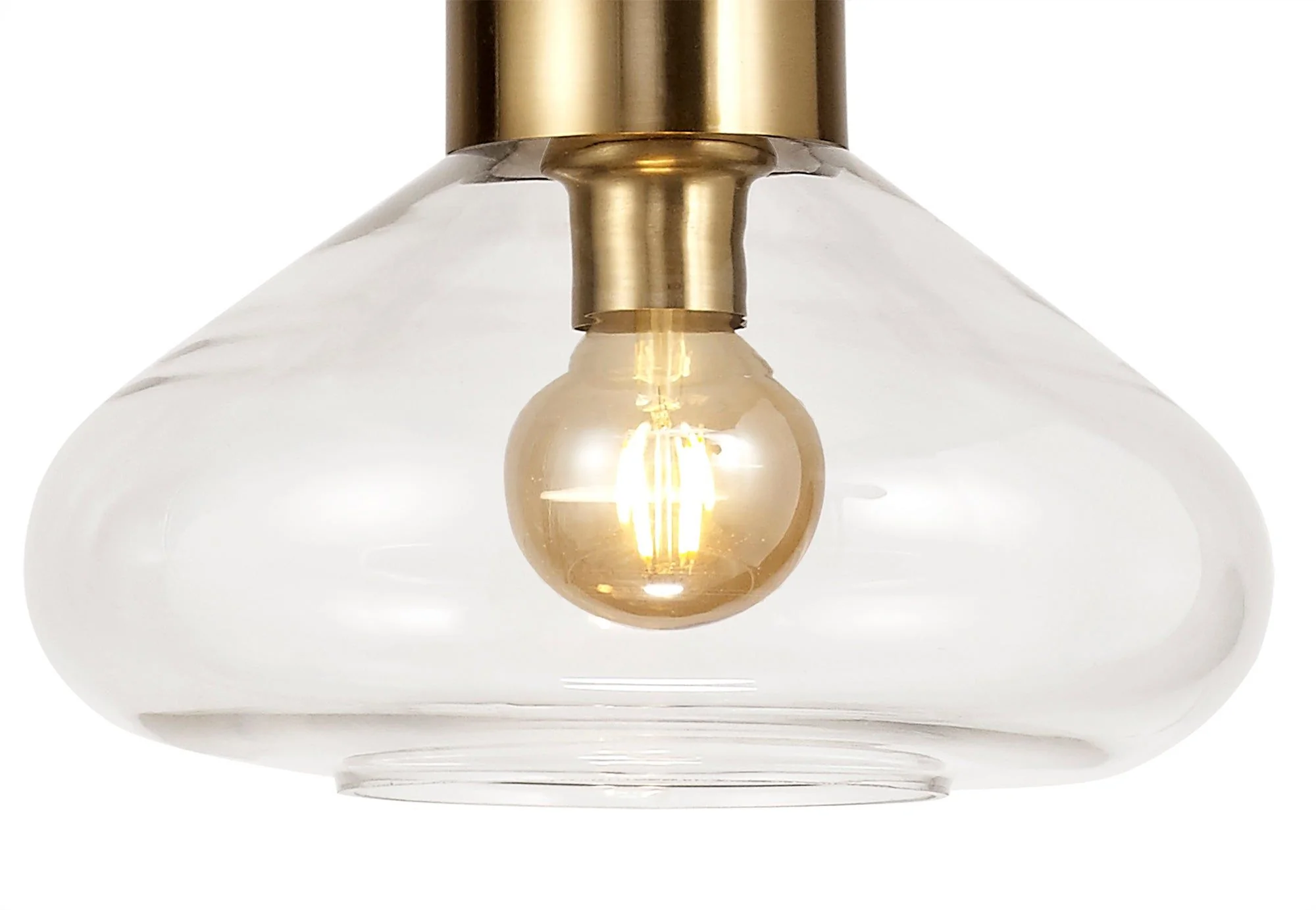 Olivier Wide/Narrow Pendant, Ancient Brass/Clear Glass/Satin Nickel/Opal Glass - Image 10