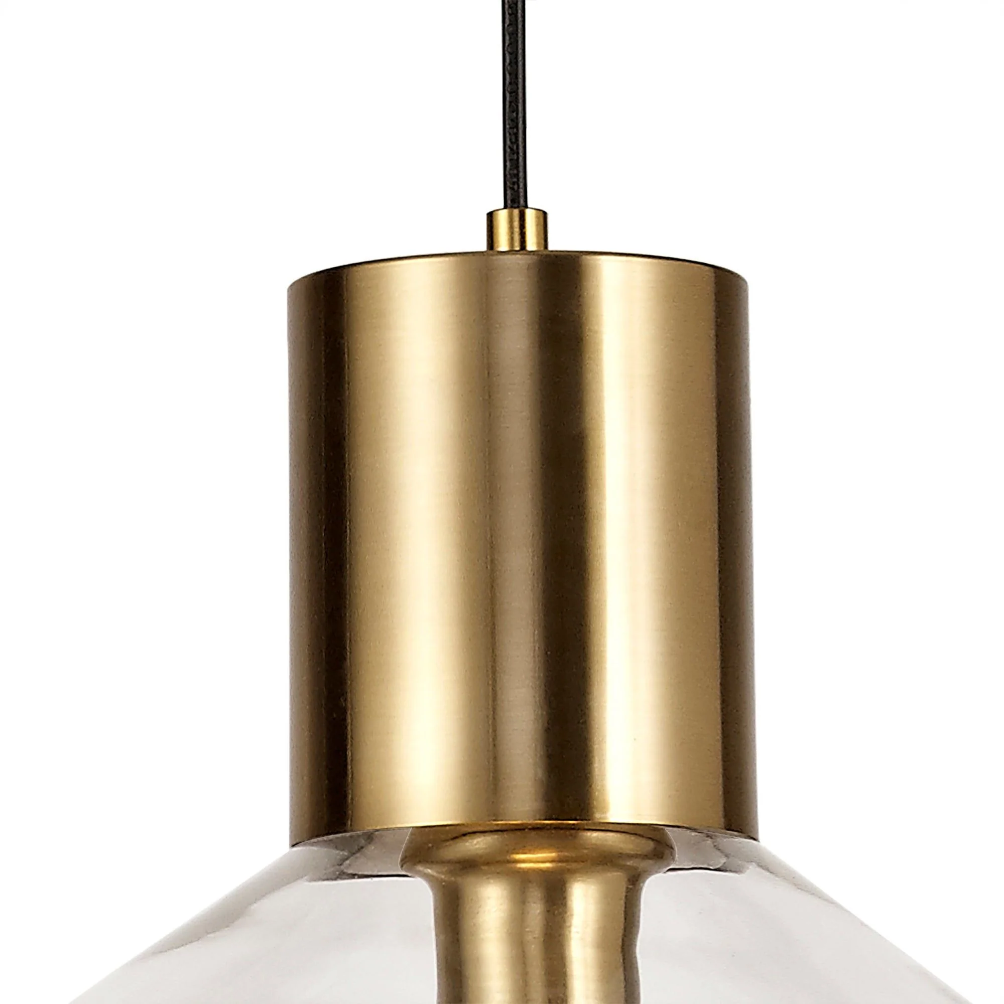 Olivier Wide/Narrow Pendant, Ancient Brass/Clear Glass/Satin Nickel/Opal Glass - Image 11