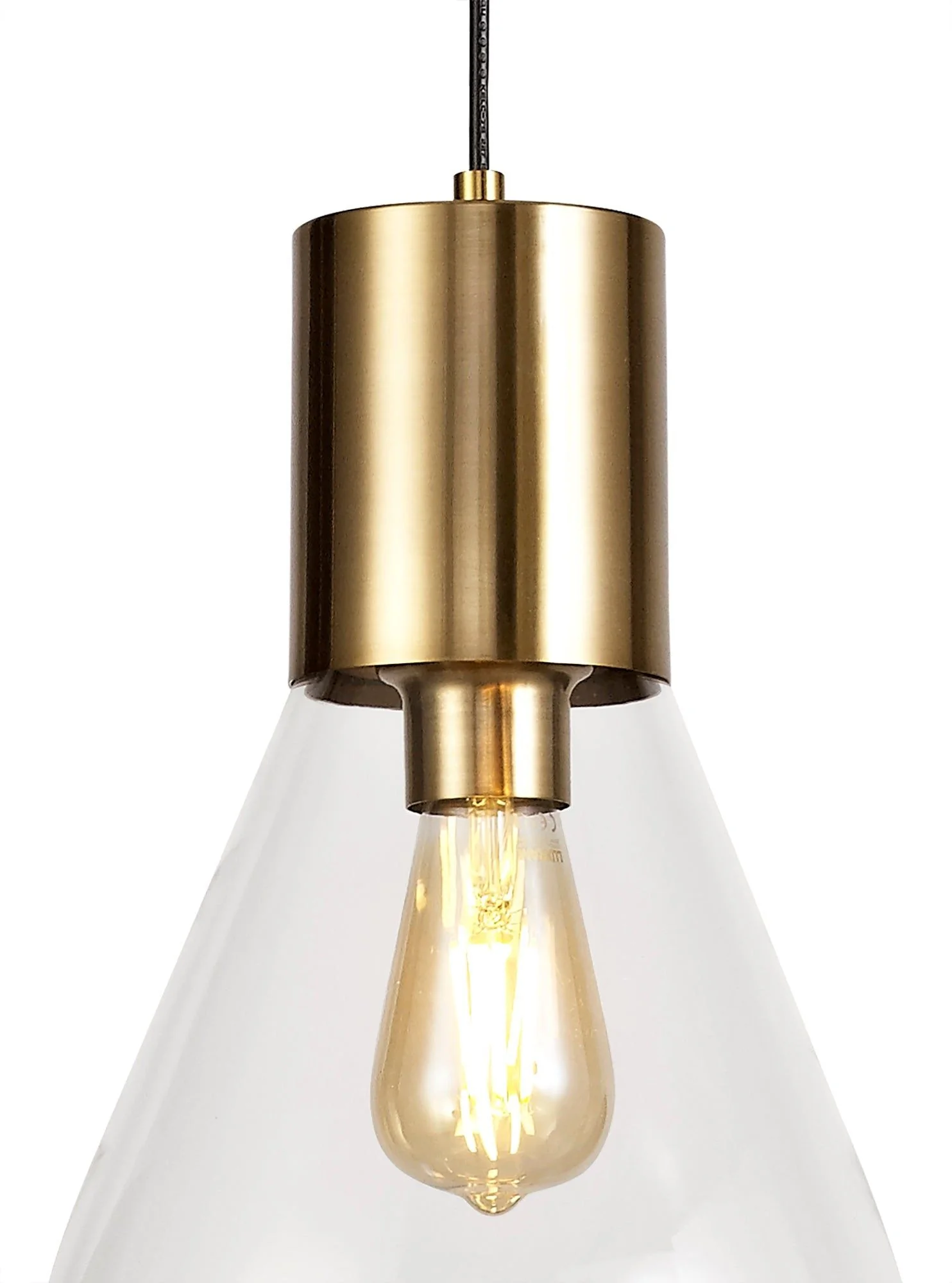 Olivier Wide/Narrow Pendant, Ancient Brass/Clear Glass/Satin Nickel/Opal Glass - Image 6