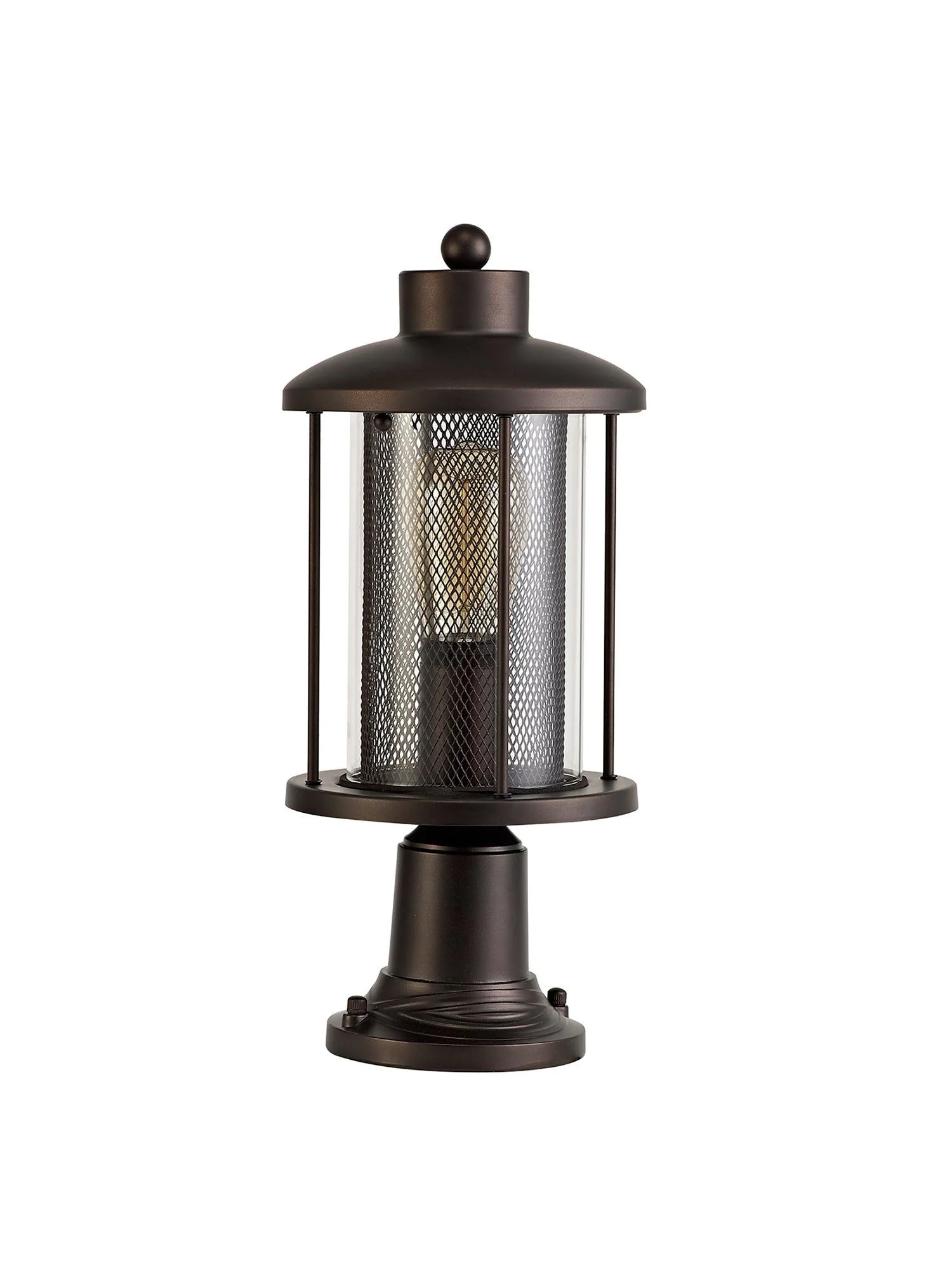 Turbo Pedestal Lamp, 1 x E27, Antique Bronze/Clear Glass, IP54, 2yrs Warranty - Image 4