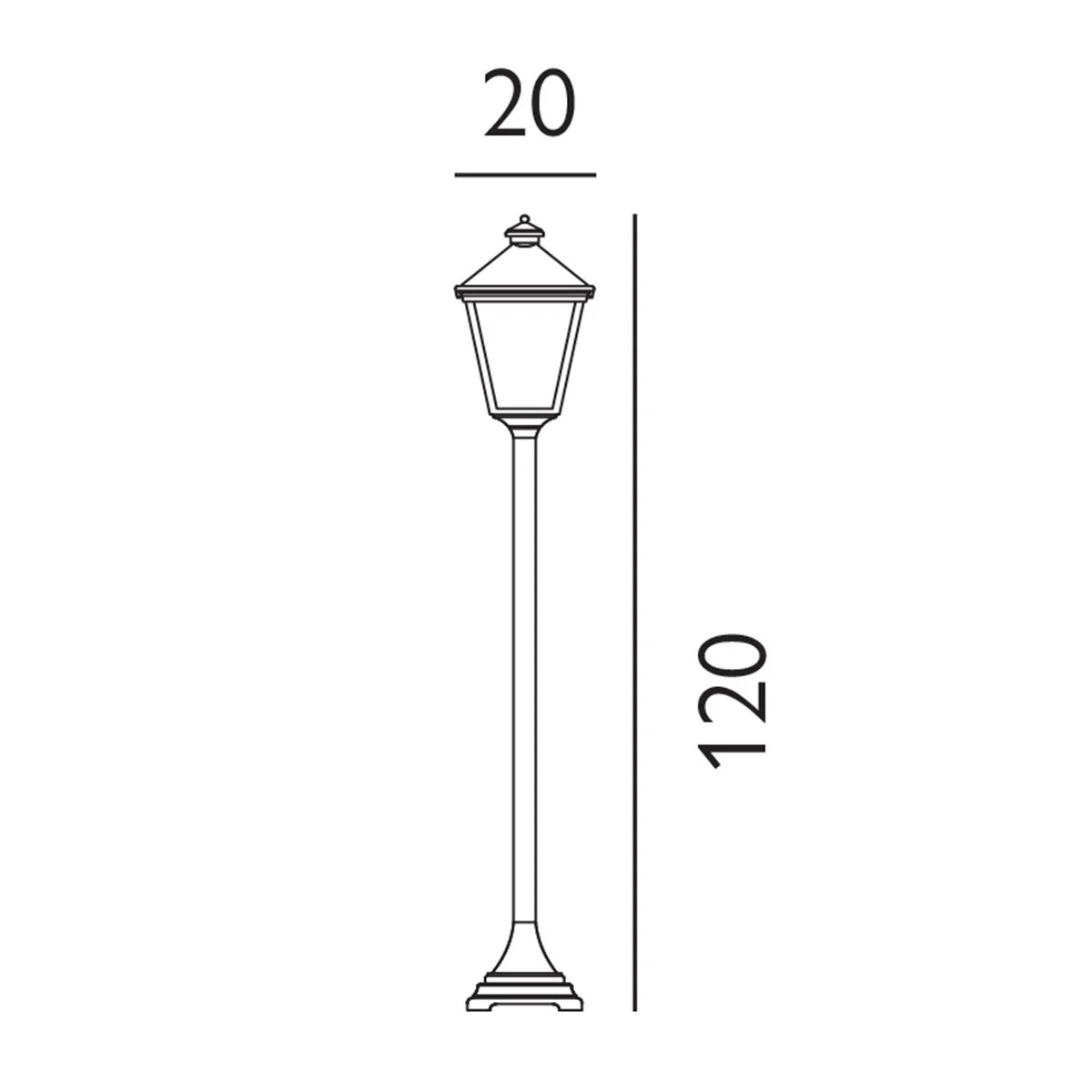 Turin 1/2/3Lt Lamp Post - Black IP54  E27 - Image 12