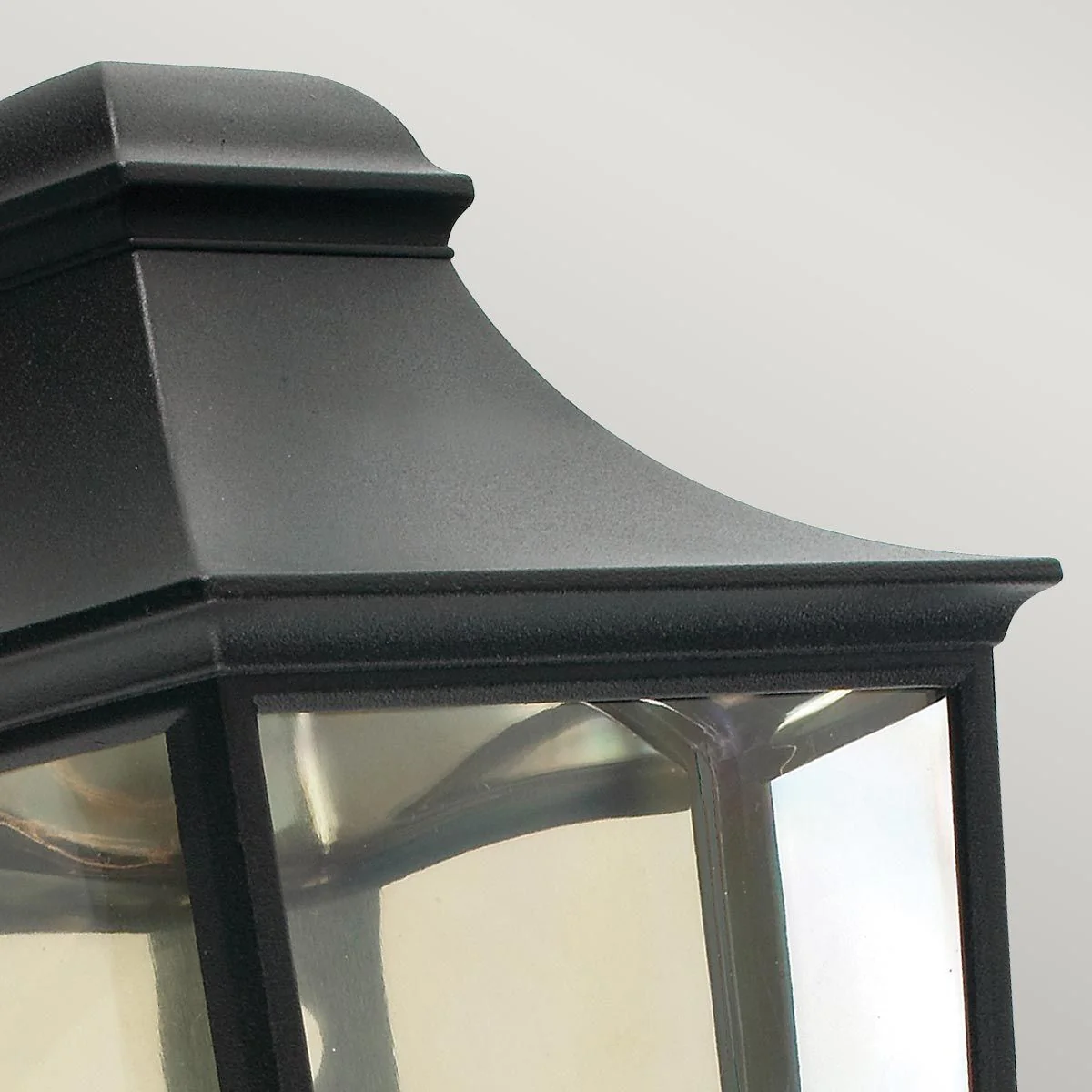 Turin 1 Light Half Lantern - Black/White E27 IP54 - Image 3