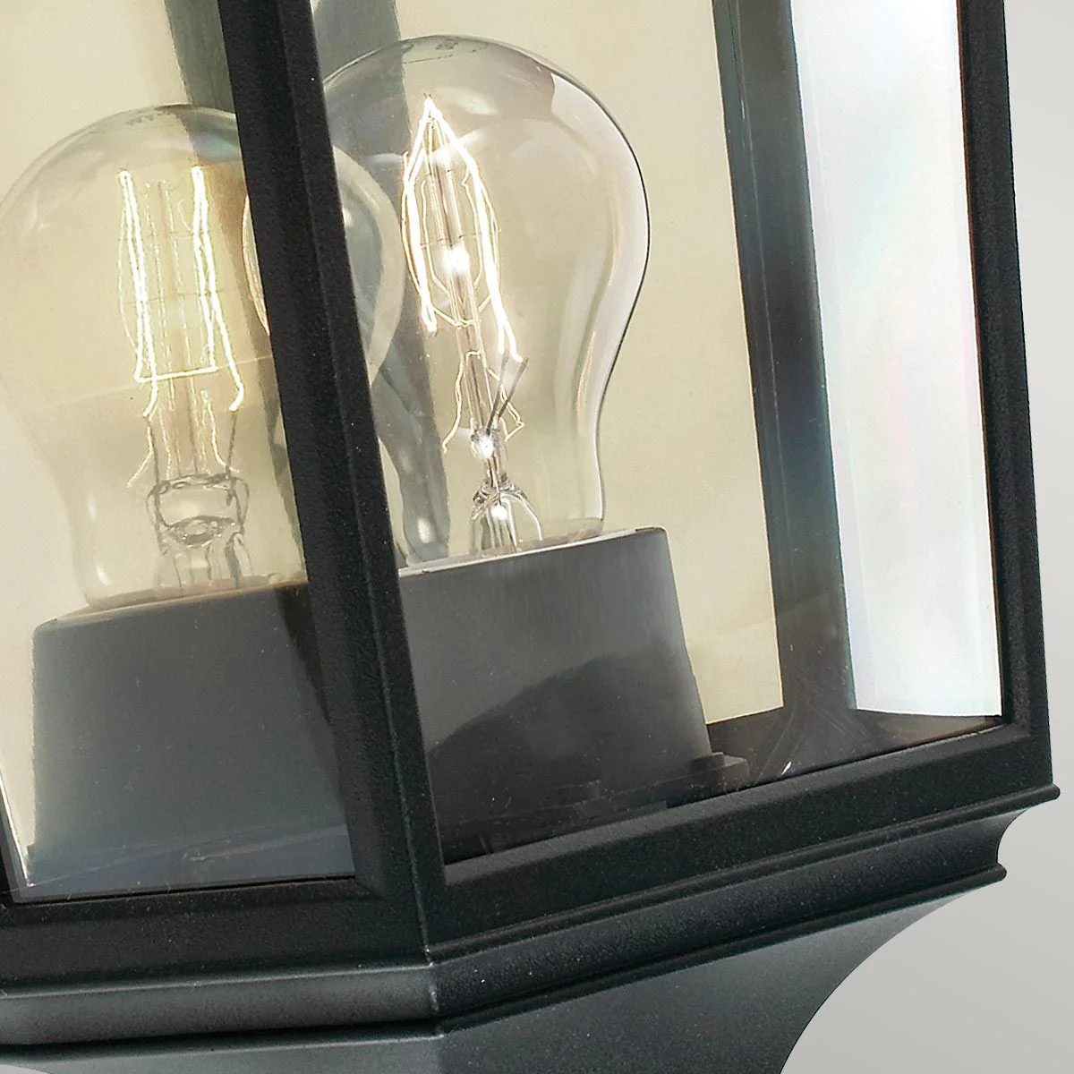 Turin 1 Light Half Lantern - Black/White E27 IP54 - Image 4