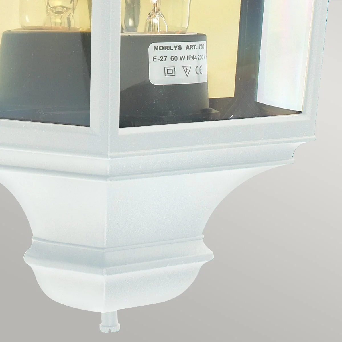 Turin 1 Light Half Lantern - Black/White E27 IP54 - Image 9