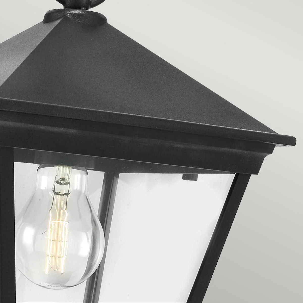 Turin 1 Light Medium/Large Chain Lantern - Black IP54 E27 - Image 4
