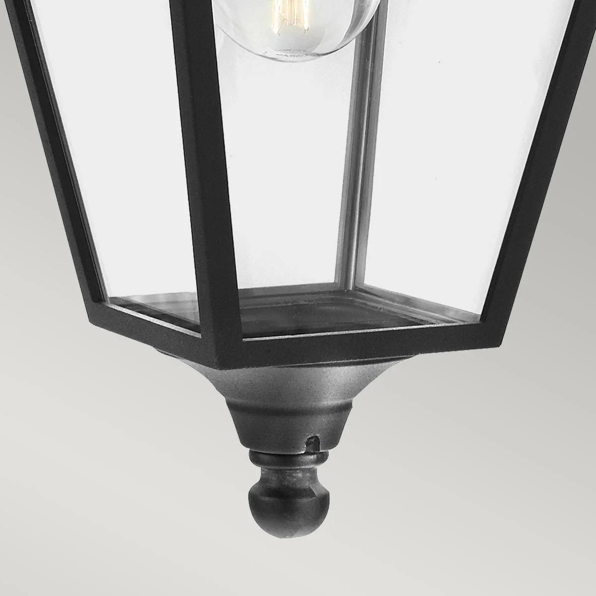 Turin 1 Light Medium/Large Chain Lantern - Black IP54 E27 - Image 5