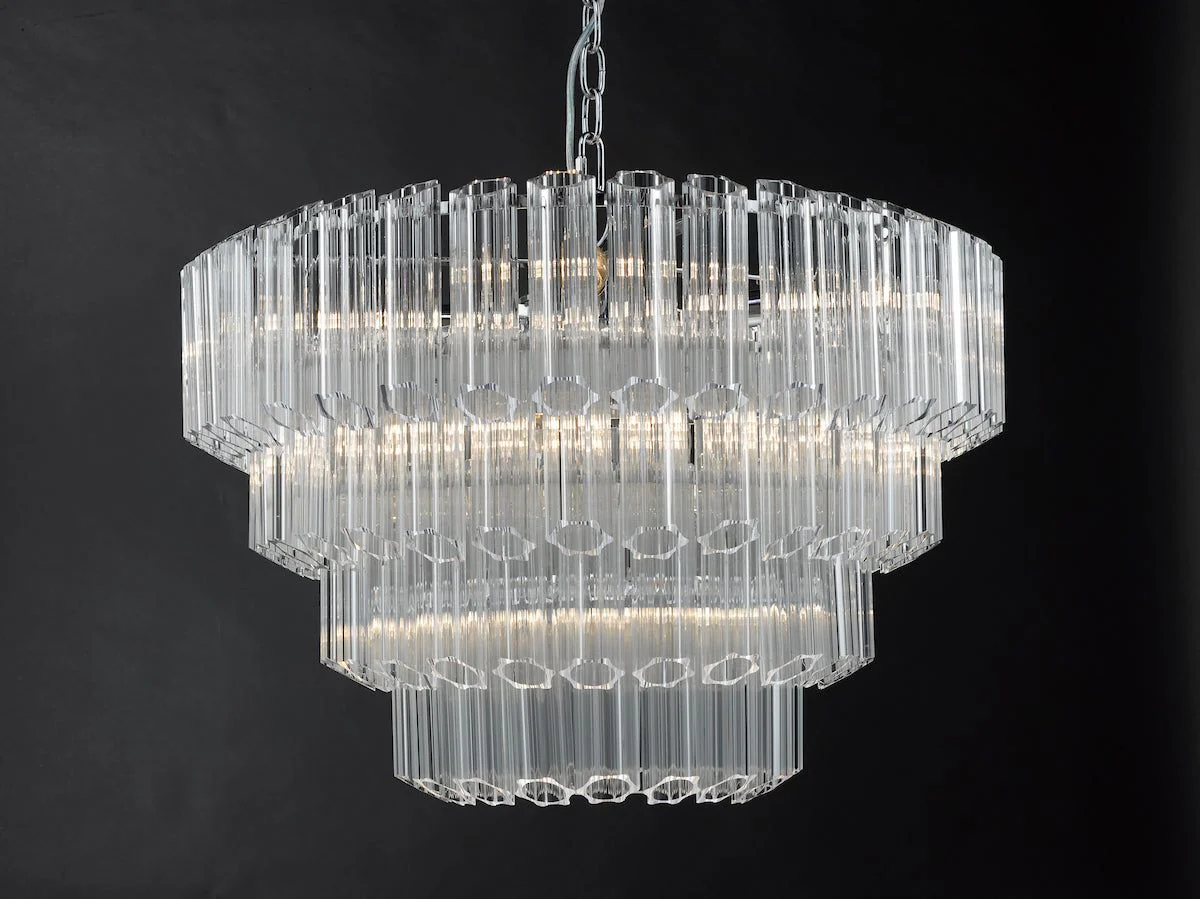 Tuvalu 4 Tier 9 Light Chandelier Crystal & Polished Chrome - Image 3