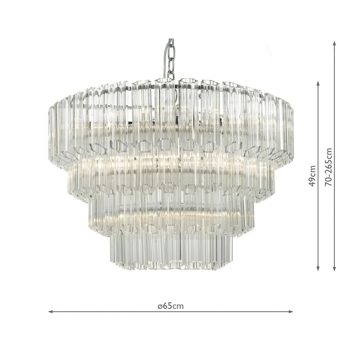 Tuvalu 4 Tier 9 Light Chandelier Crystal & Polished Chrome - Image 4