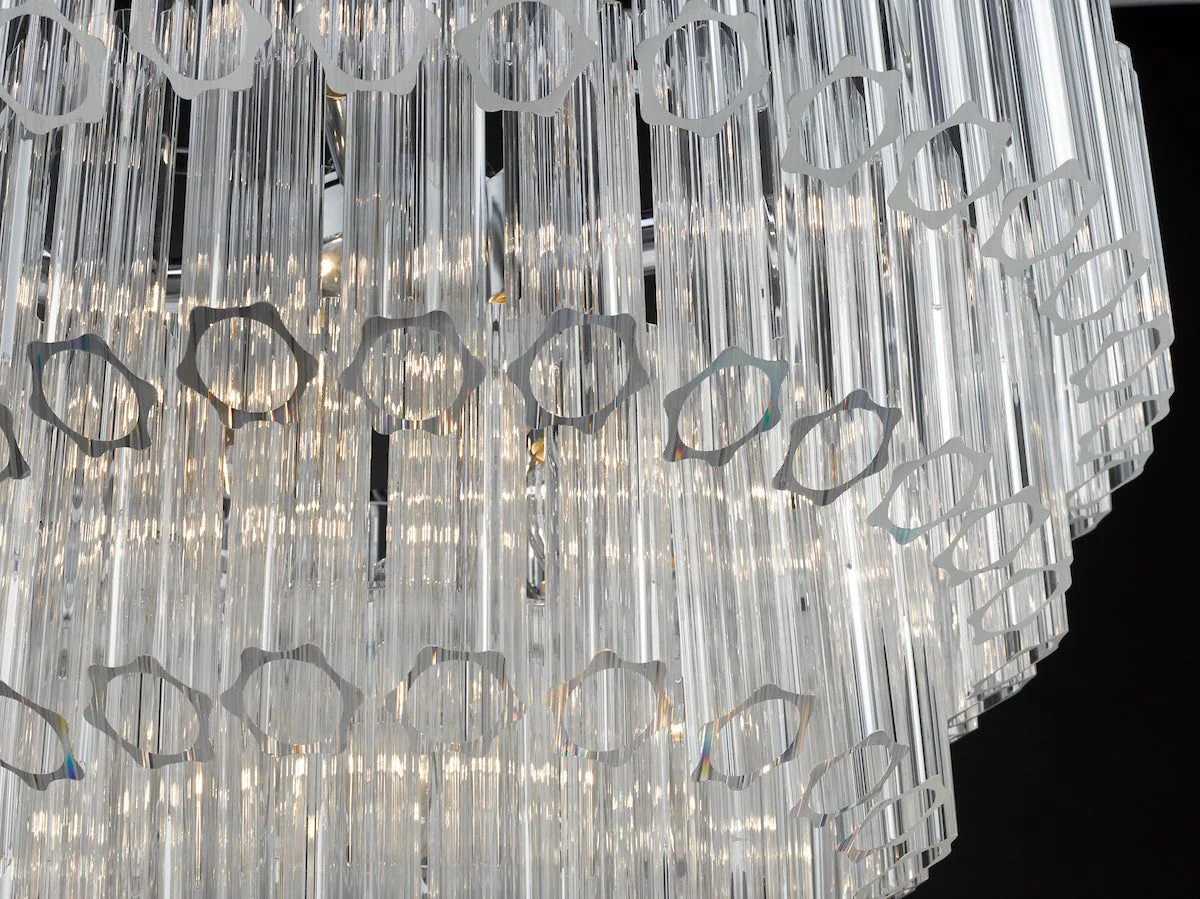 Tuvalu 4 Tier 9 Light Chandelier Crystal & Polished Chrome - Image 5