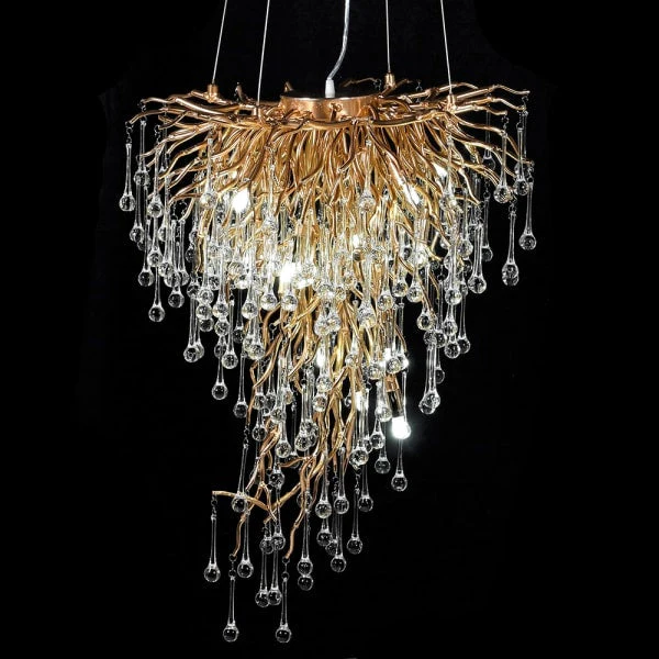 Twiggy 6/13Lt Oxid Gold Droplet Chandelier - Image 3