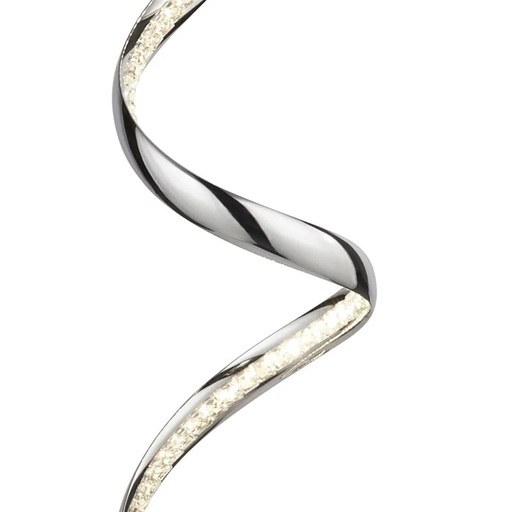 Twirls LED Floor Lamp - Chrome & Clear Crystal Integrated LED - Image 3