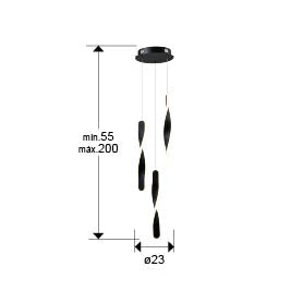 Twist - Lamp 3L Black/Gold Ip20 Integrated Led - Image 6