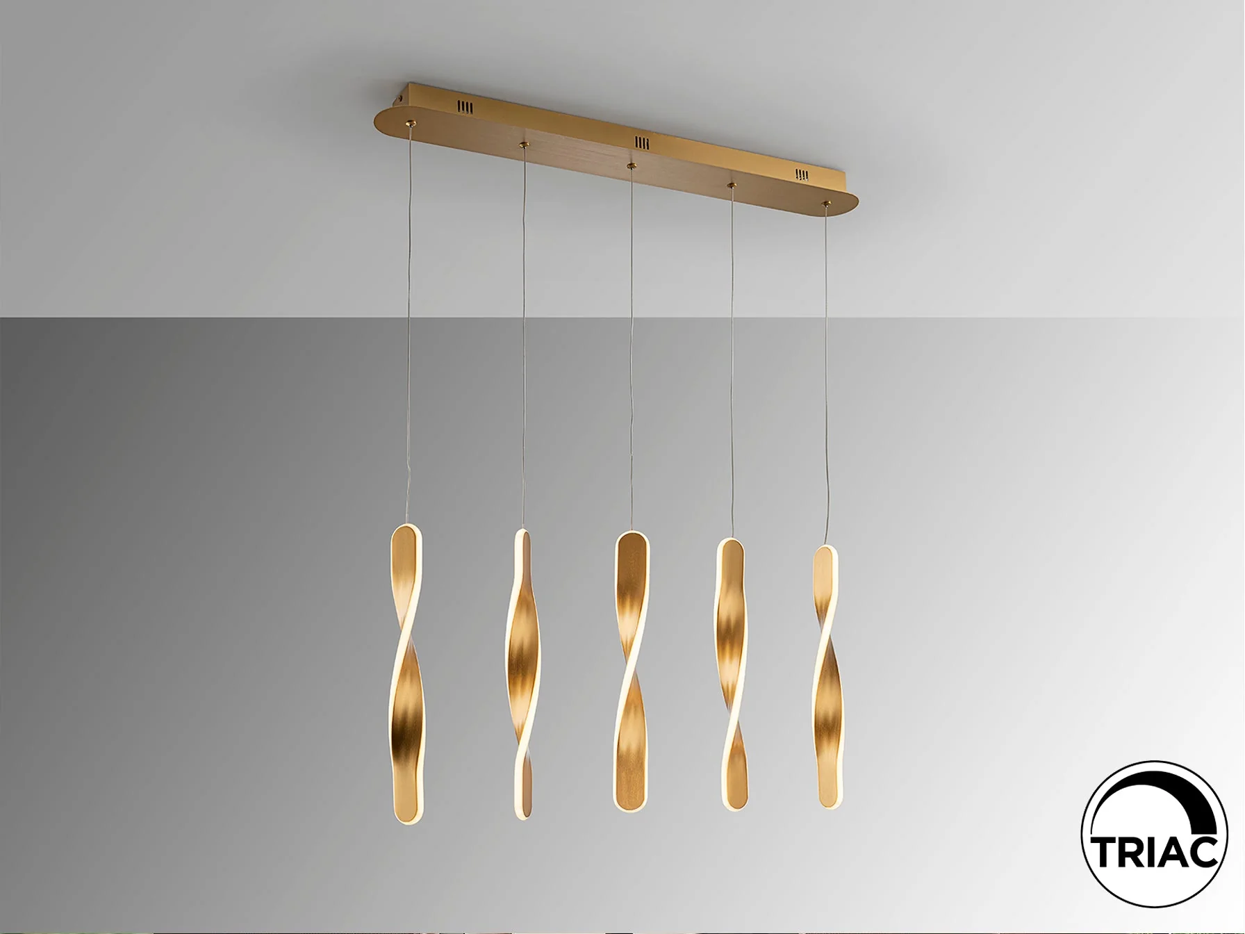 Twist LED Linear Pendant - Brushed Gold - Image 5