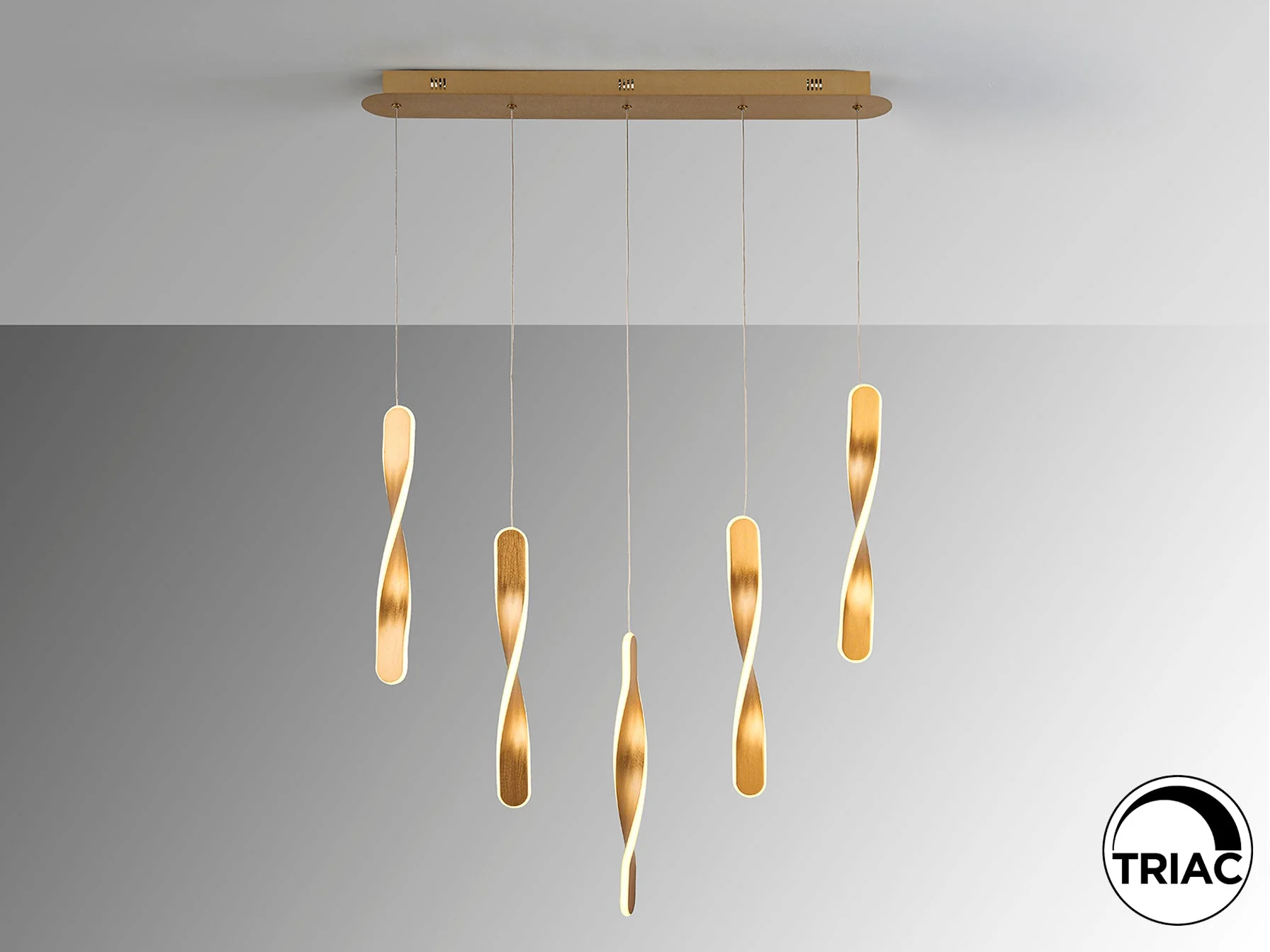 Twist LED Linear Pendant - Brushed Gold - Image 6