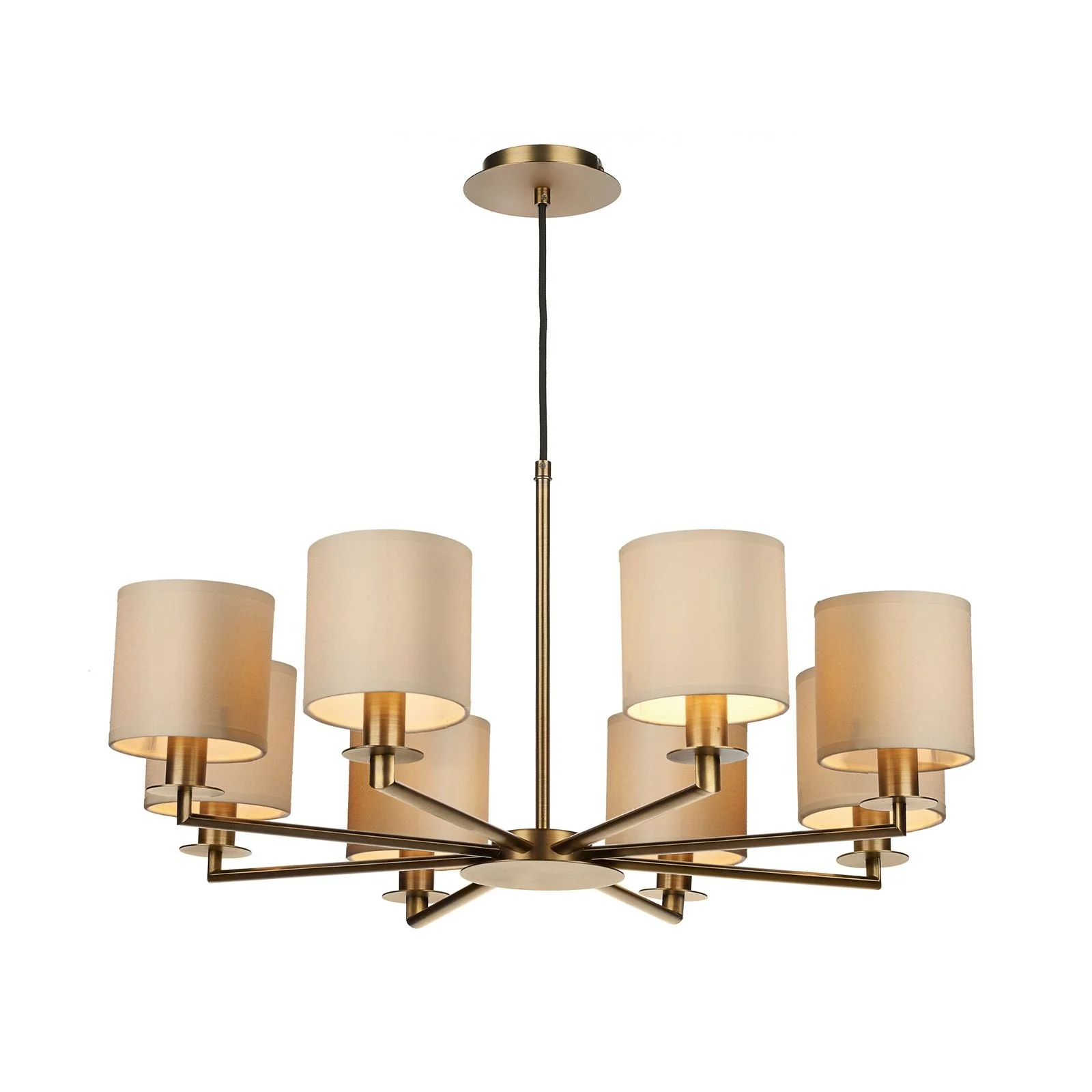 Tyler 5/8Lt Pendant with Shades- Satin Nickel/ Antique Brass/Black Finishes - Image 3