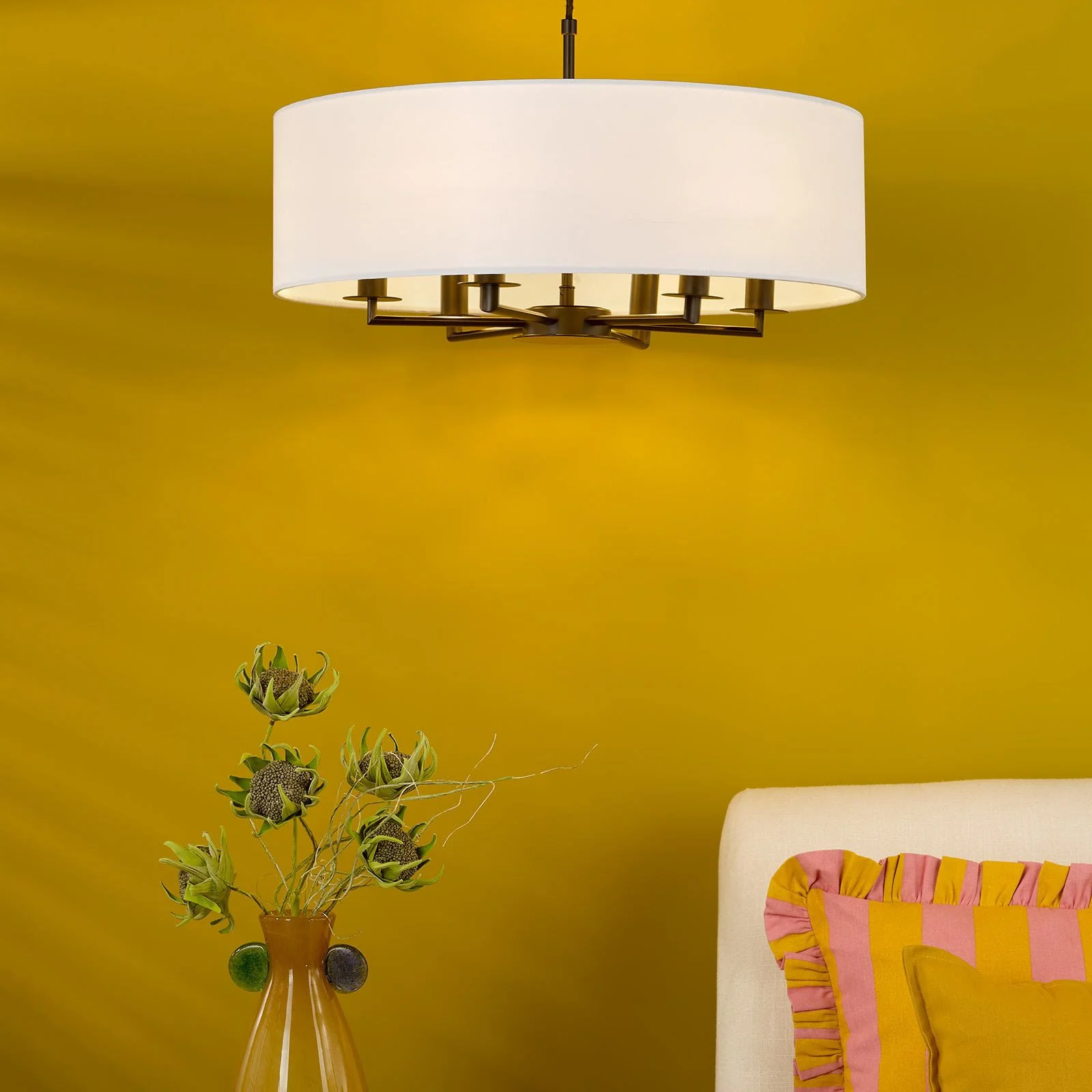 Tyler 6 Light Chadelier - Matt Black/ Antique Bronze Finishes - Image 4