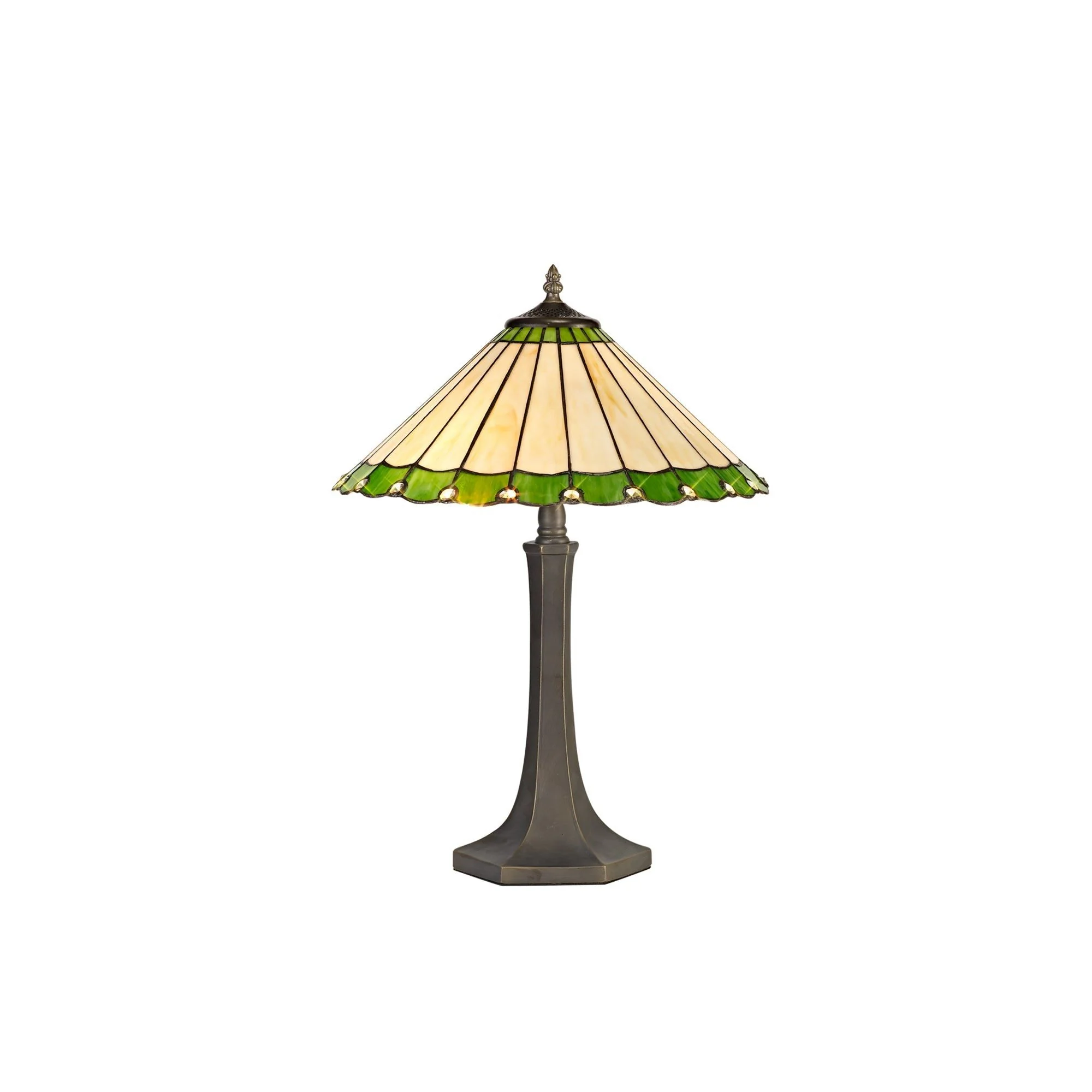 Umbria 2 Light Curved, Octagonal, Tree Table Lamp E27 With 40cm Tiffany Shade - Image 11
