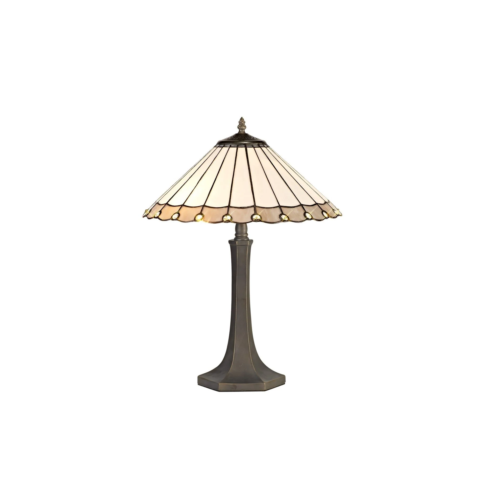 Umbria 2 Light Curved, Octagonal, Tree Table Lamp E27 With 40cm Tiffany Shade - Image 12