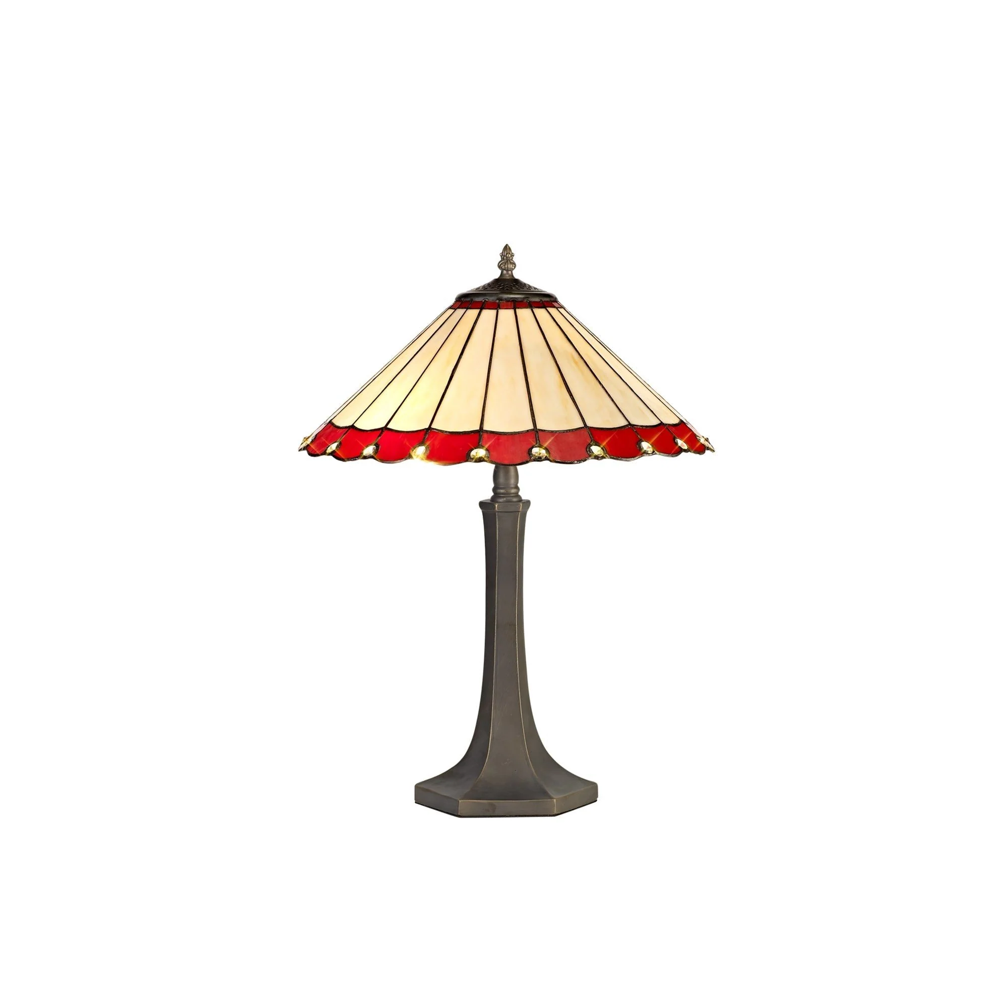 Umbria 2 Light Curved, Octagonal, Tree Table Lamp E27 With 40cm Tiffany Shade - Image 13