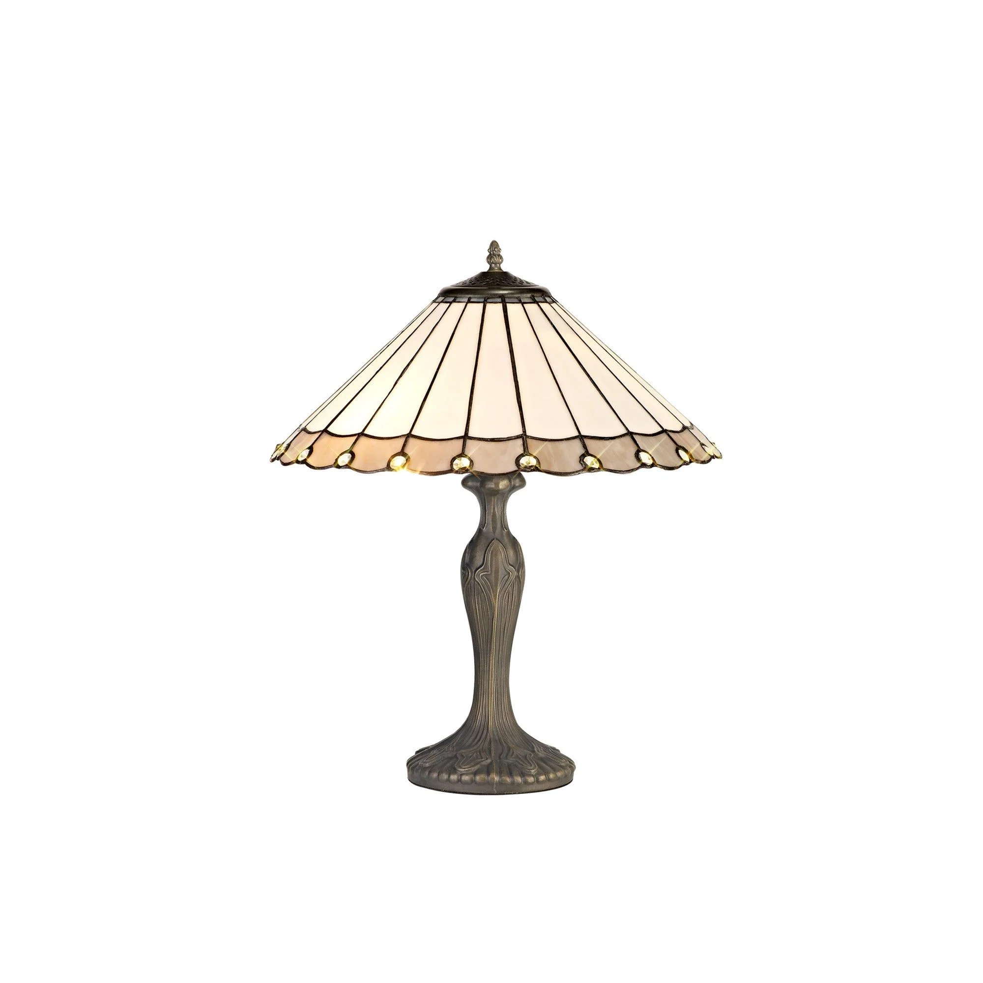 Umbria 2 Light Curved, Octagonal, Tree Table Lamp E27 With 40cm Tiffany Shade - Image 2