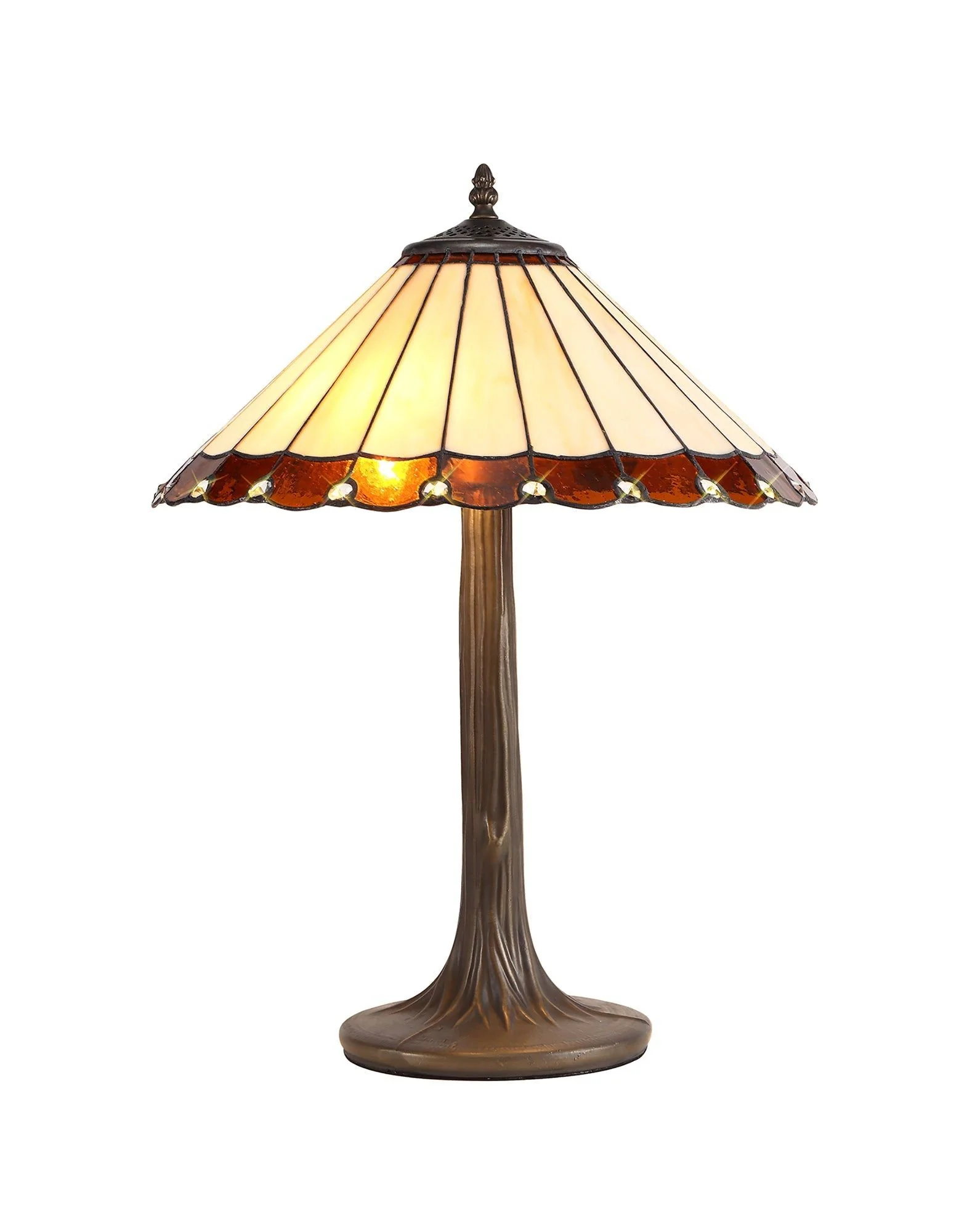 Umbria 2 Light Curved, Octagonal, Tree Table Lamp E27 With 40cm Tiffany Shade - Image 4