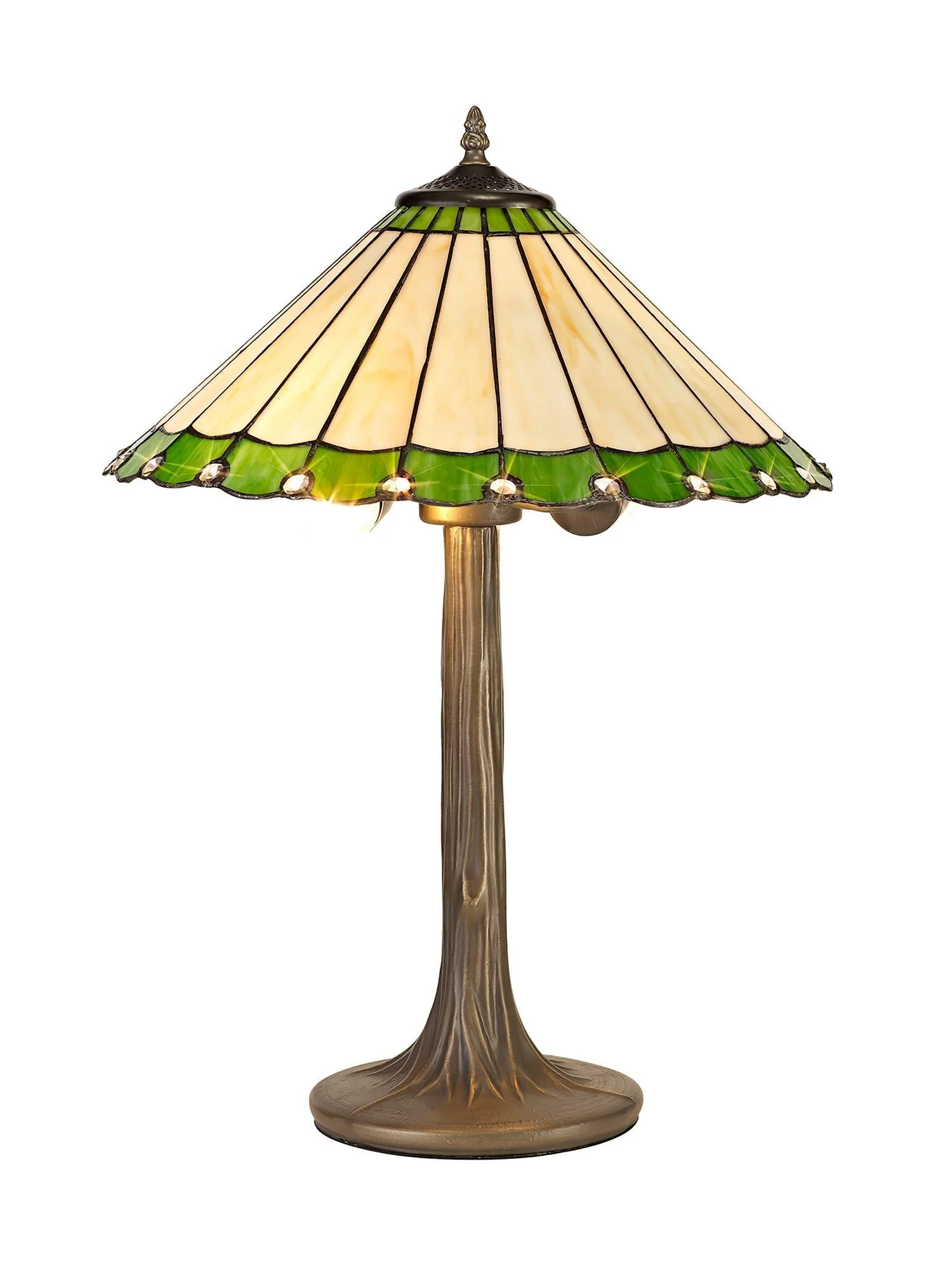 Umbria 2 Light Curved, Octagonal, Tree Table Lamp E27 With 40cm Tiffany Shade - Image 6