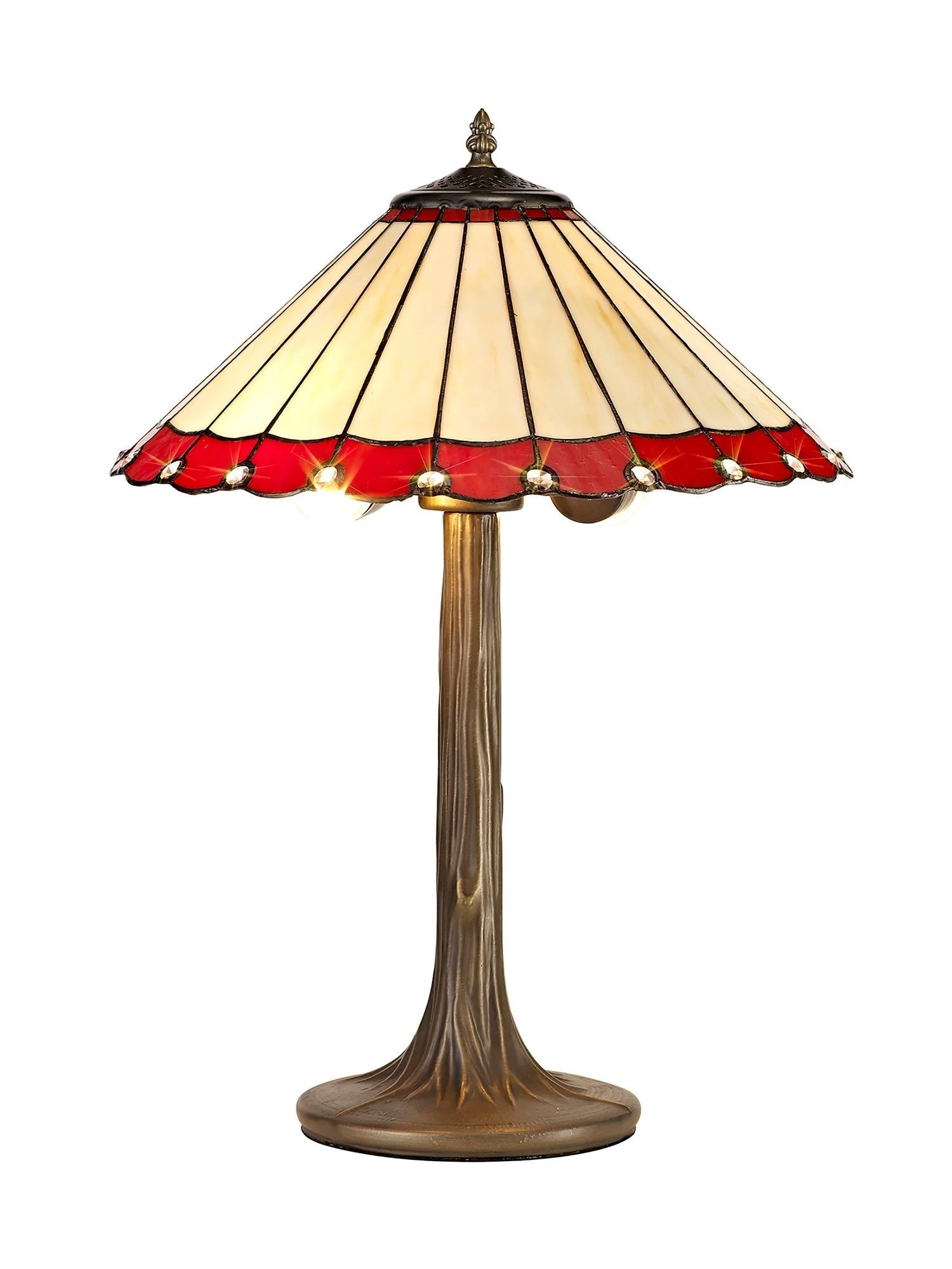 Umbria 2 Light Curved, Octagonal, Tree Table Lamp E27 With 40cm Tiffany Shade - Image 8
