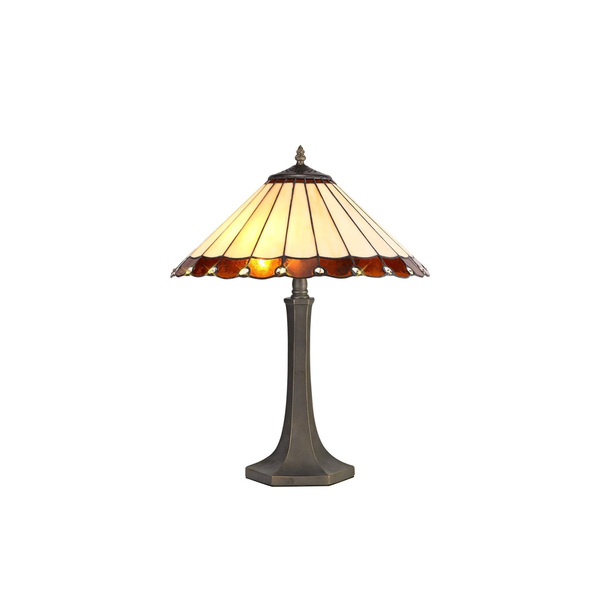 Umbria 2 Light Curved, Octagonal, Tree Table Lamp E27 With 40cm Tiffany Shade - Image 9