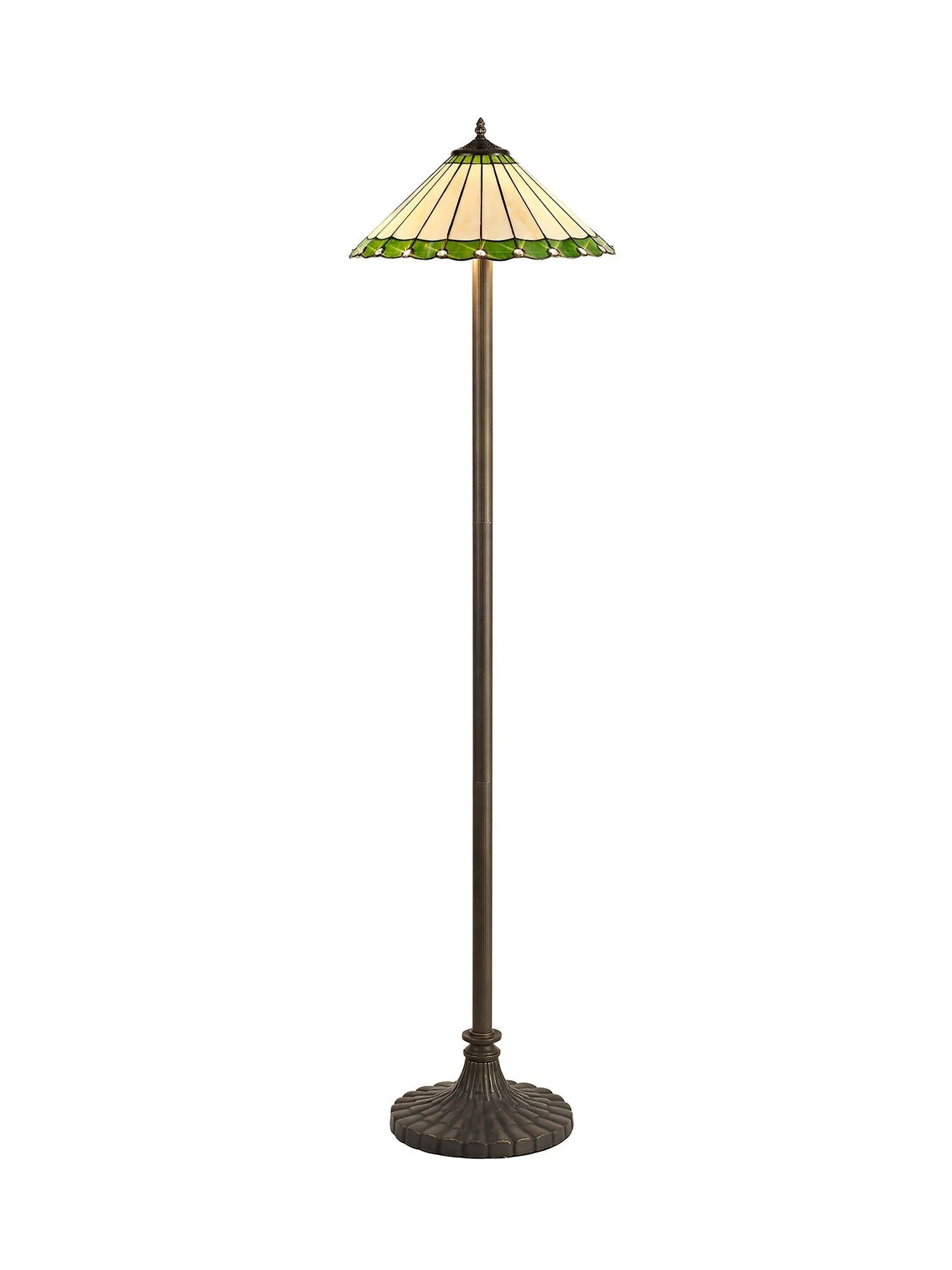 Umbria 2 Light Leaf, Octagonal, Stepped Design Floor Lamp E27 With 40cm Tiffany Shade - Image 13