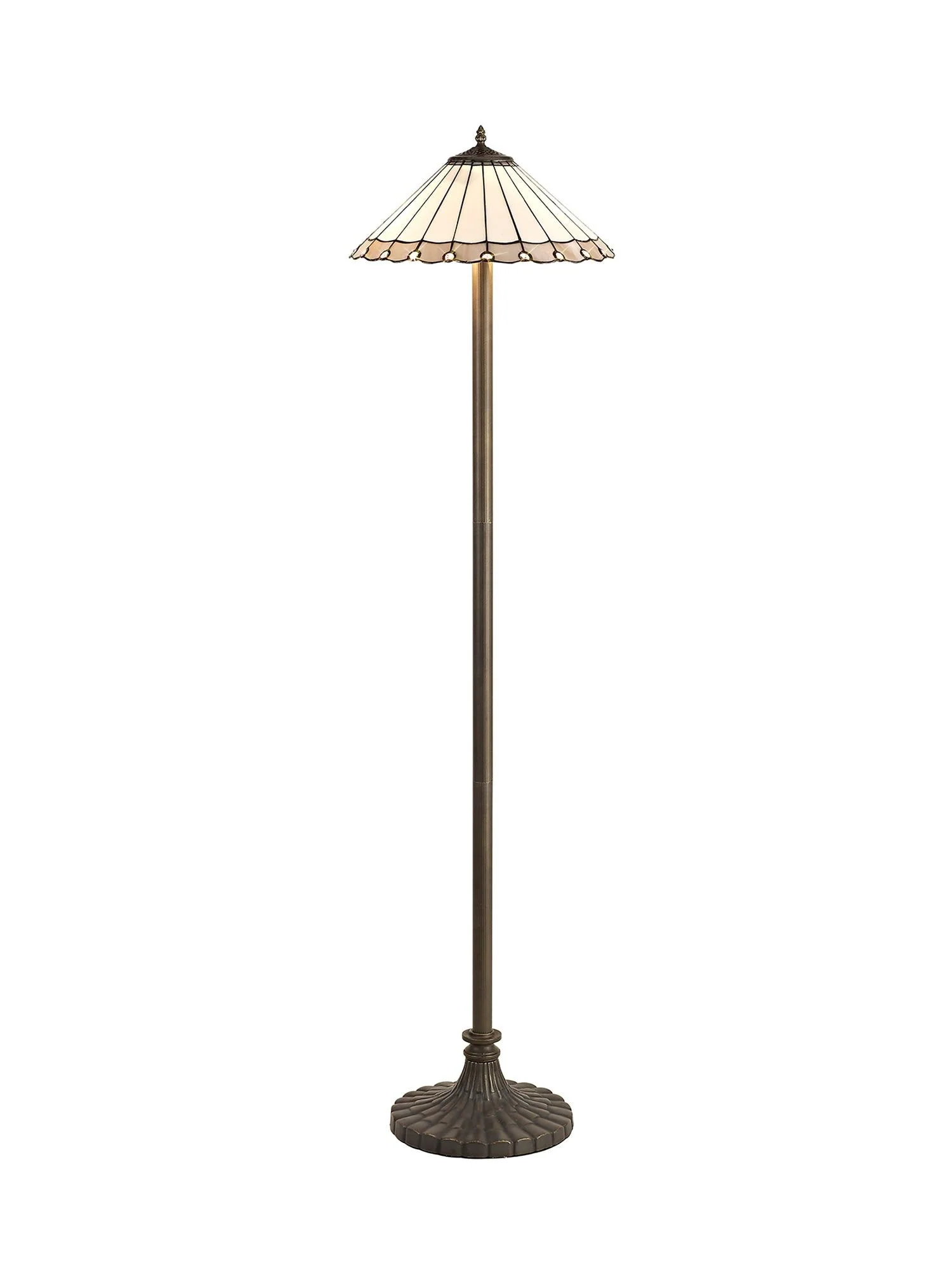 Umbria 2 Light Leaf, Octagonal, Stepped Design Floor Lamp E27 With 40cm Tiffany Shade - Image 14