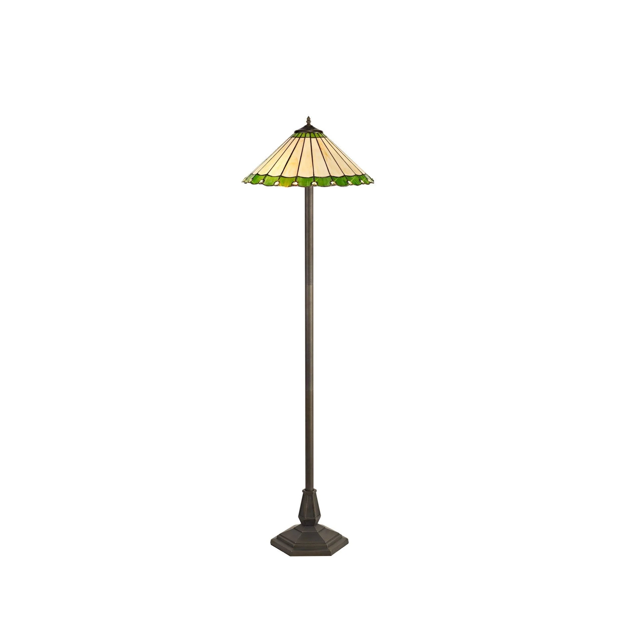 Umbria 2 Light Leaf, Octagonal, Stepped Design Floor Lamp E27 With 40cm Tiffany Shade - Image 8