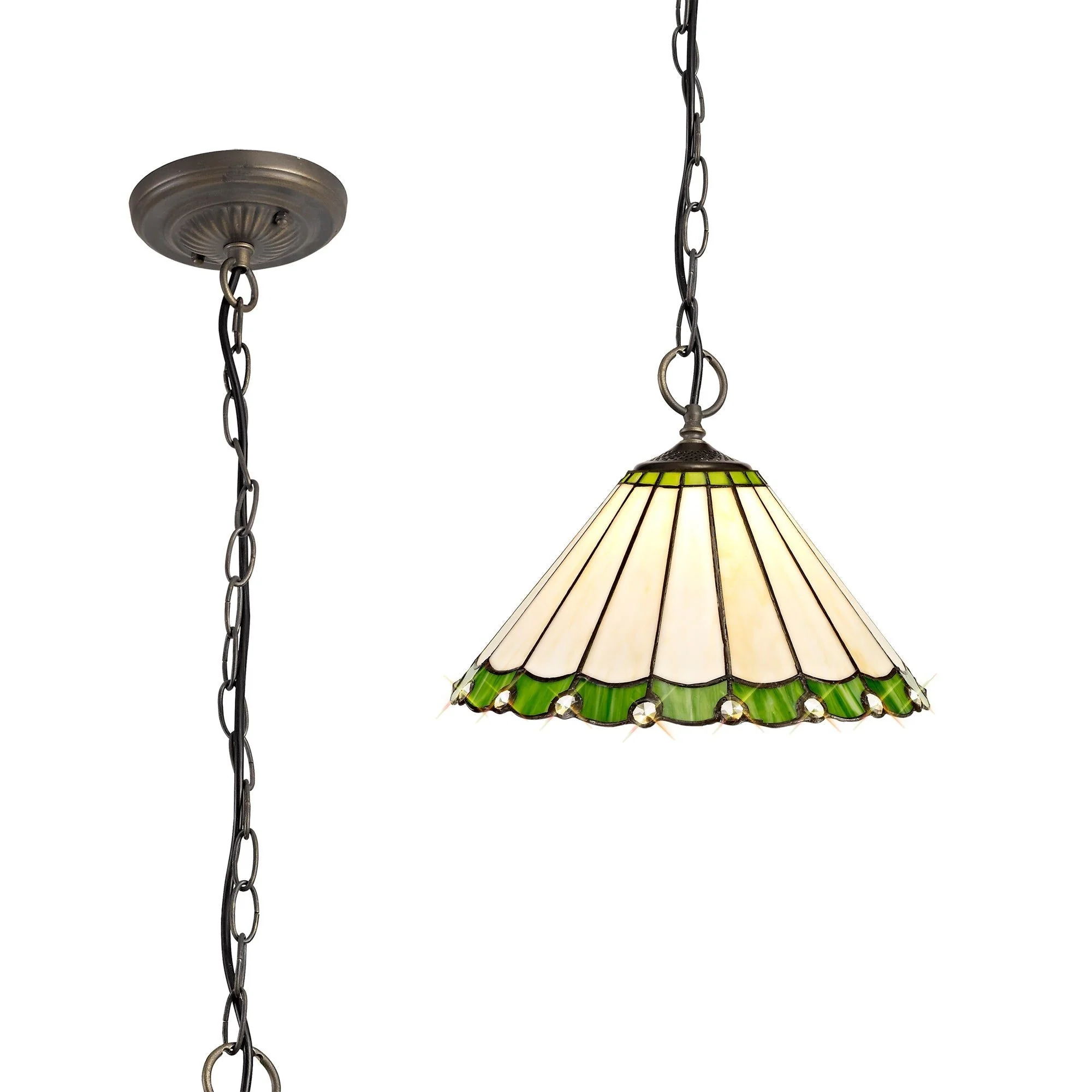 Umbria 3 Light Downlighter Pendant E27 With 30/40cm Tiffany Shade - Image 3