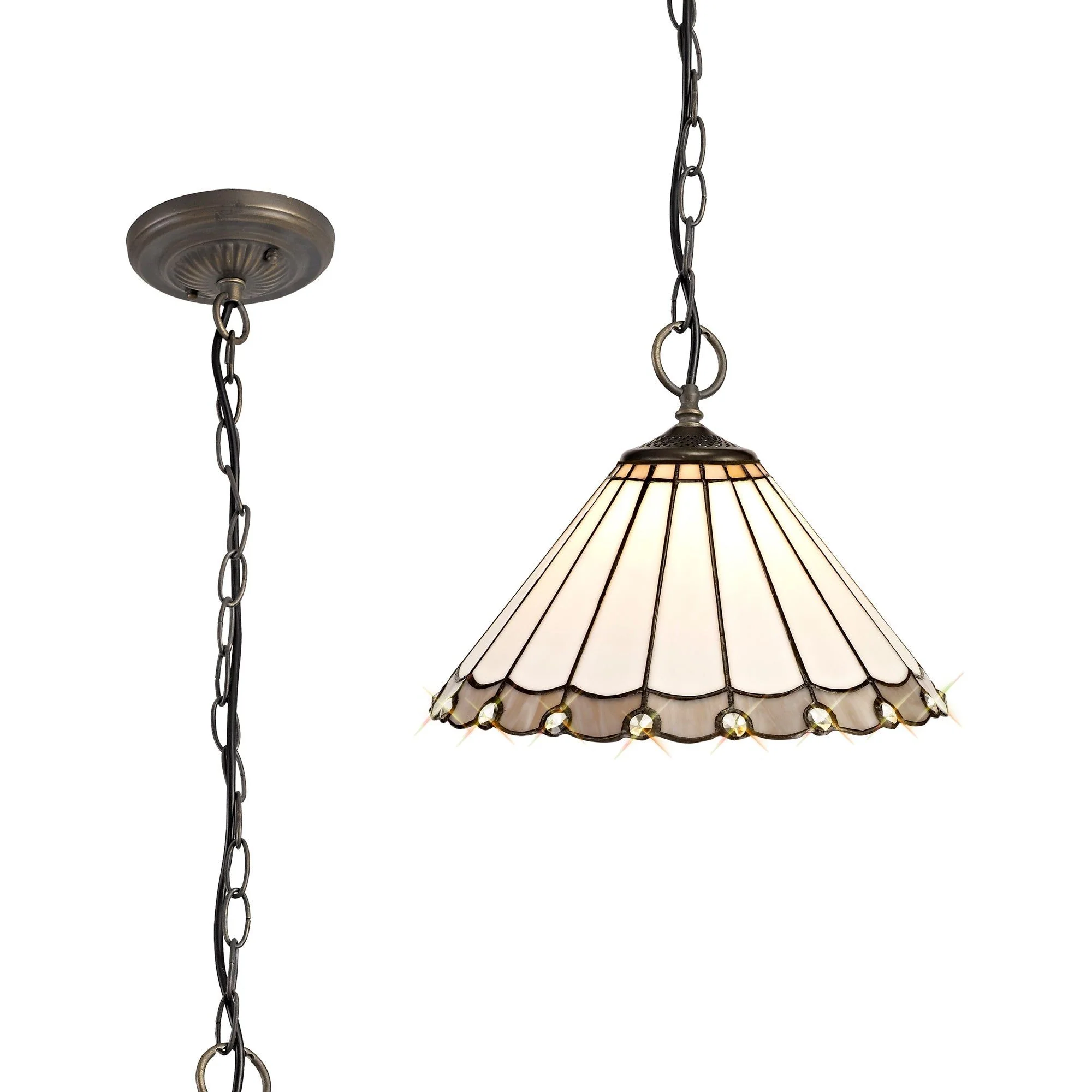 Umbria 3 Light Downlighter Pendant E27 With 30/40cm Tiffany Shade - Image 4