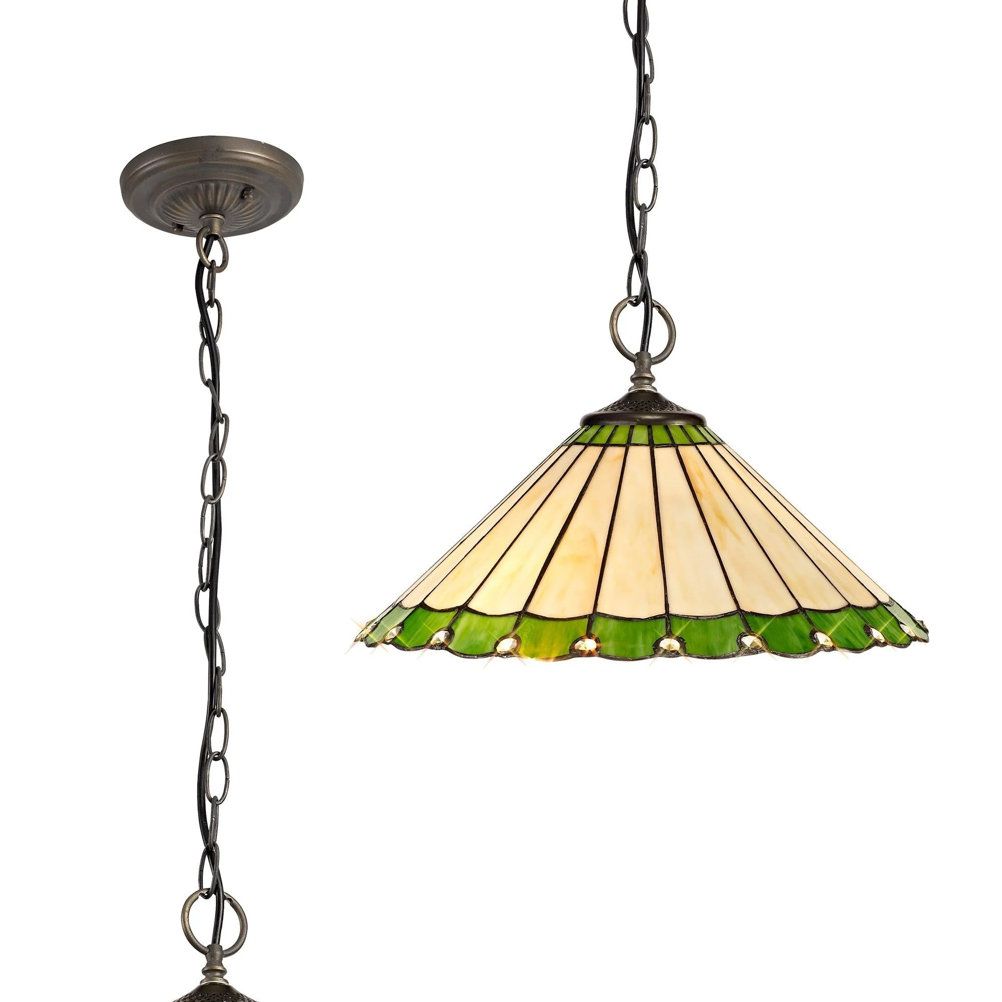 Umbria 3 Light Downlighter Pendant E27 With 30/40cm Tiffany Shade - Image 8